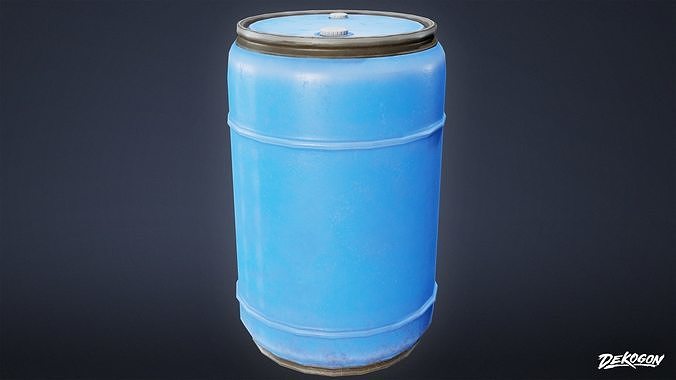 CONSTRUCTION - Barrel Plastic 01 - LOW POLY Low-poly 3D model