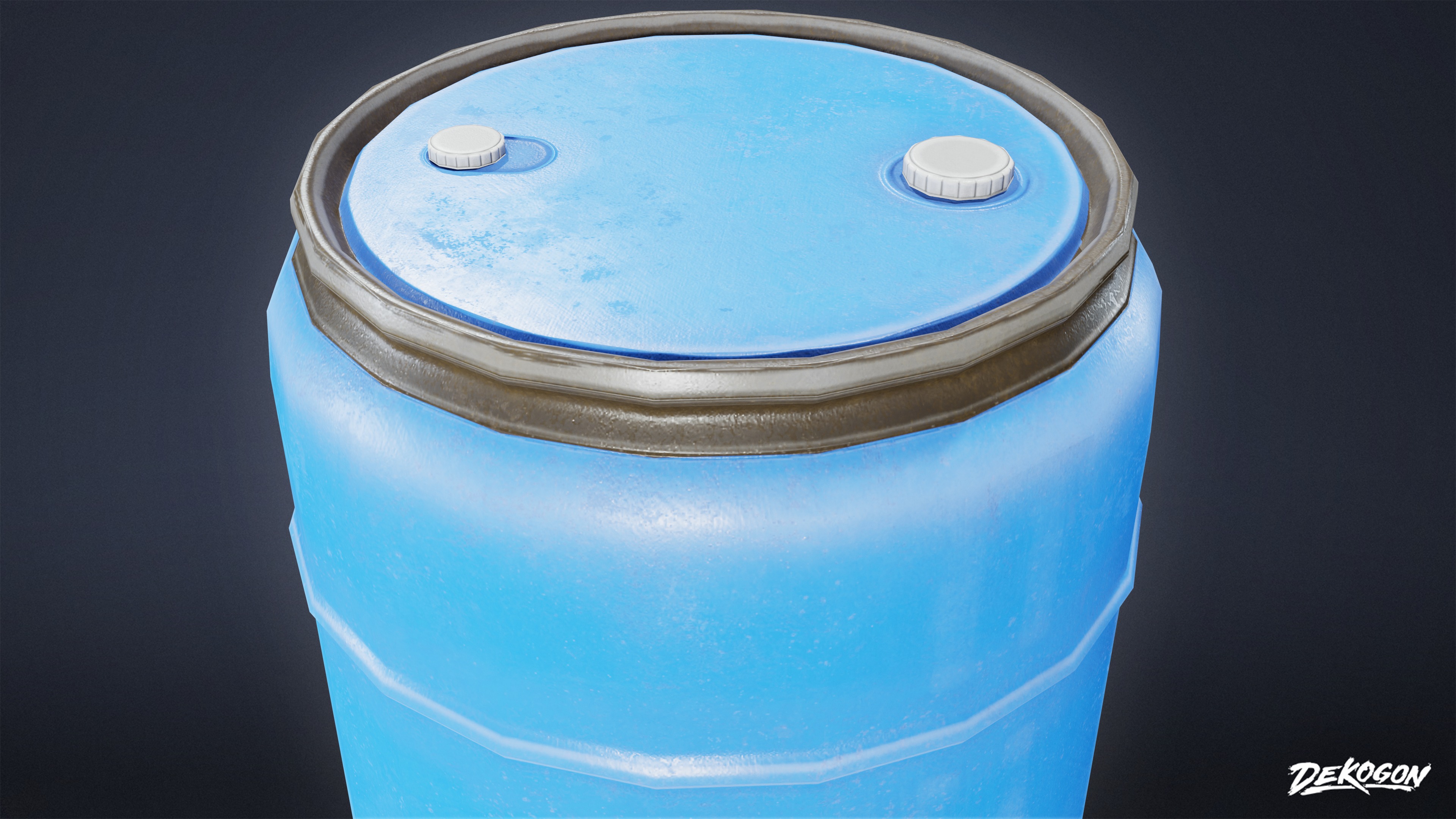 CONSTRUCTION - Barrel Plastic 01 - LOW POLY Low-poly 3D model_5