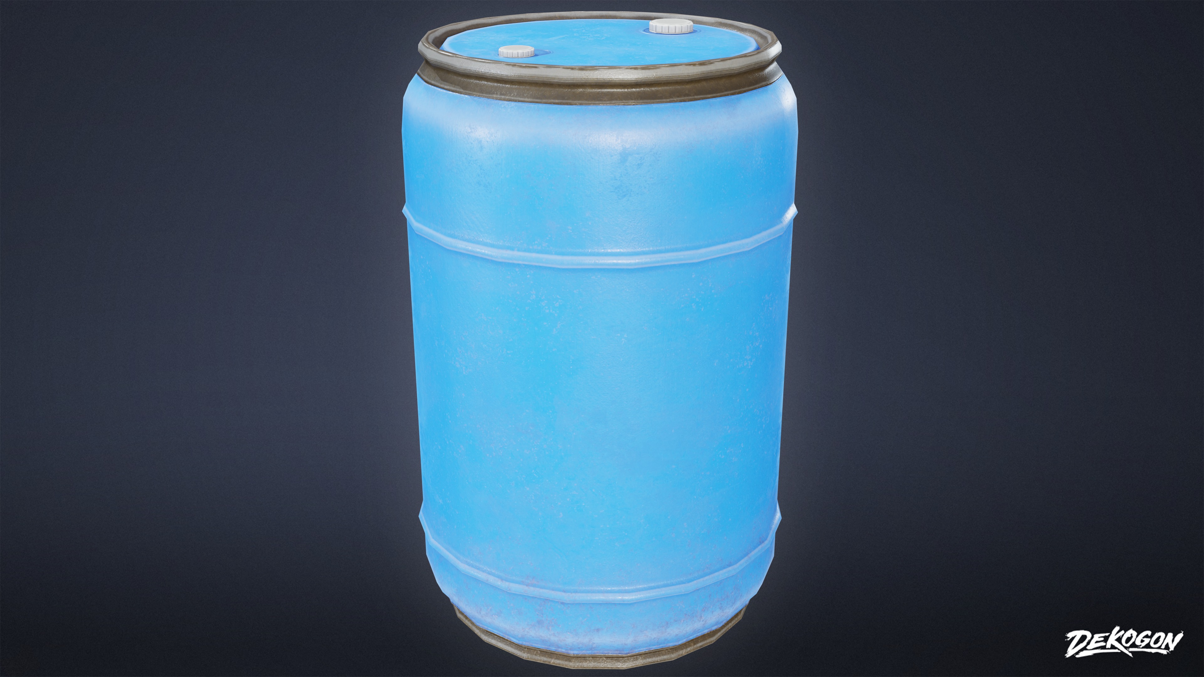CONSTRUCTION - Barrel Plastic 01 - LOW POLY Low-poly 3D model_2