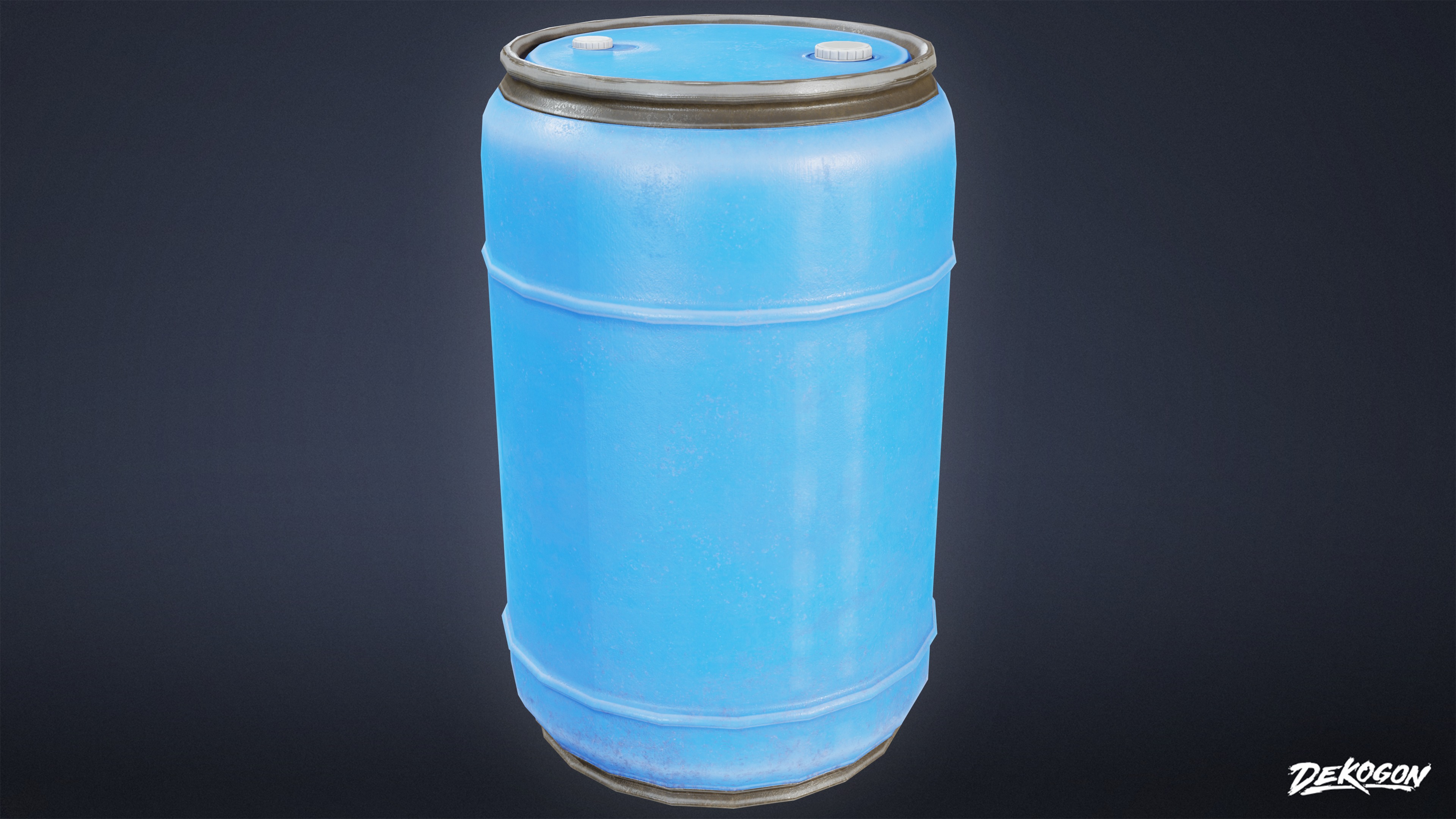 CONSTRUCTION - Barrel Plastic 01 - LOW POLY Low-poly 3D model_1