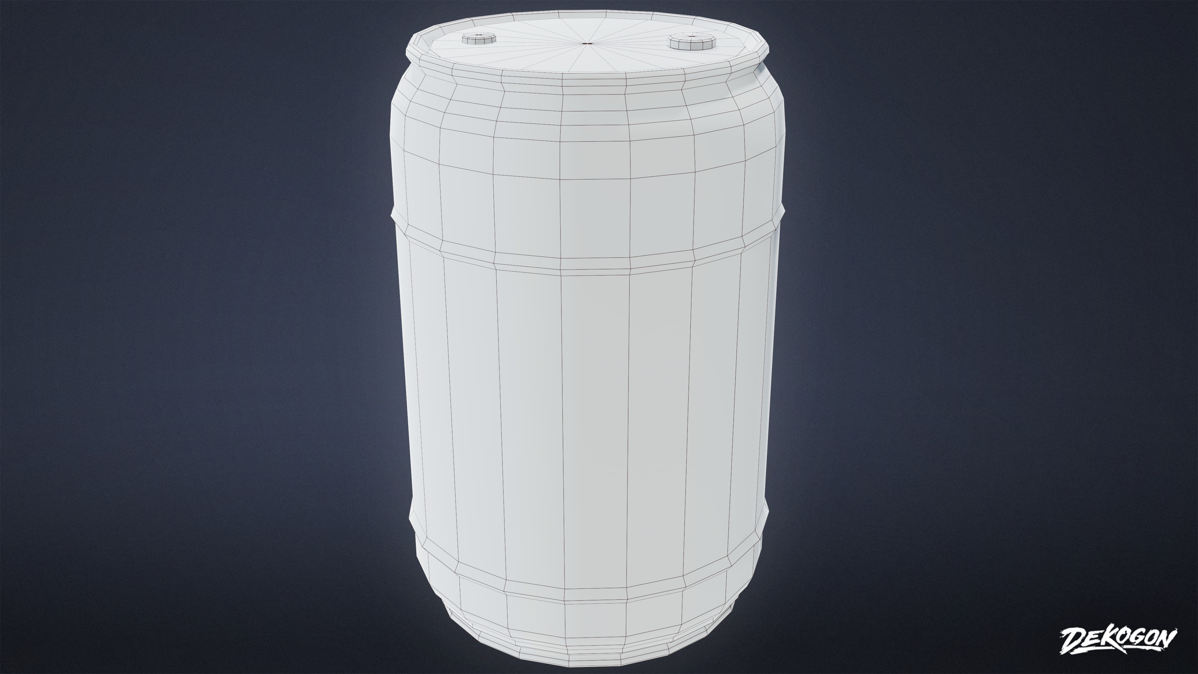 CONSTRUCTION - Barrel Plastic 01 - LOW POLY Low-poly 3D model_7