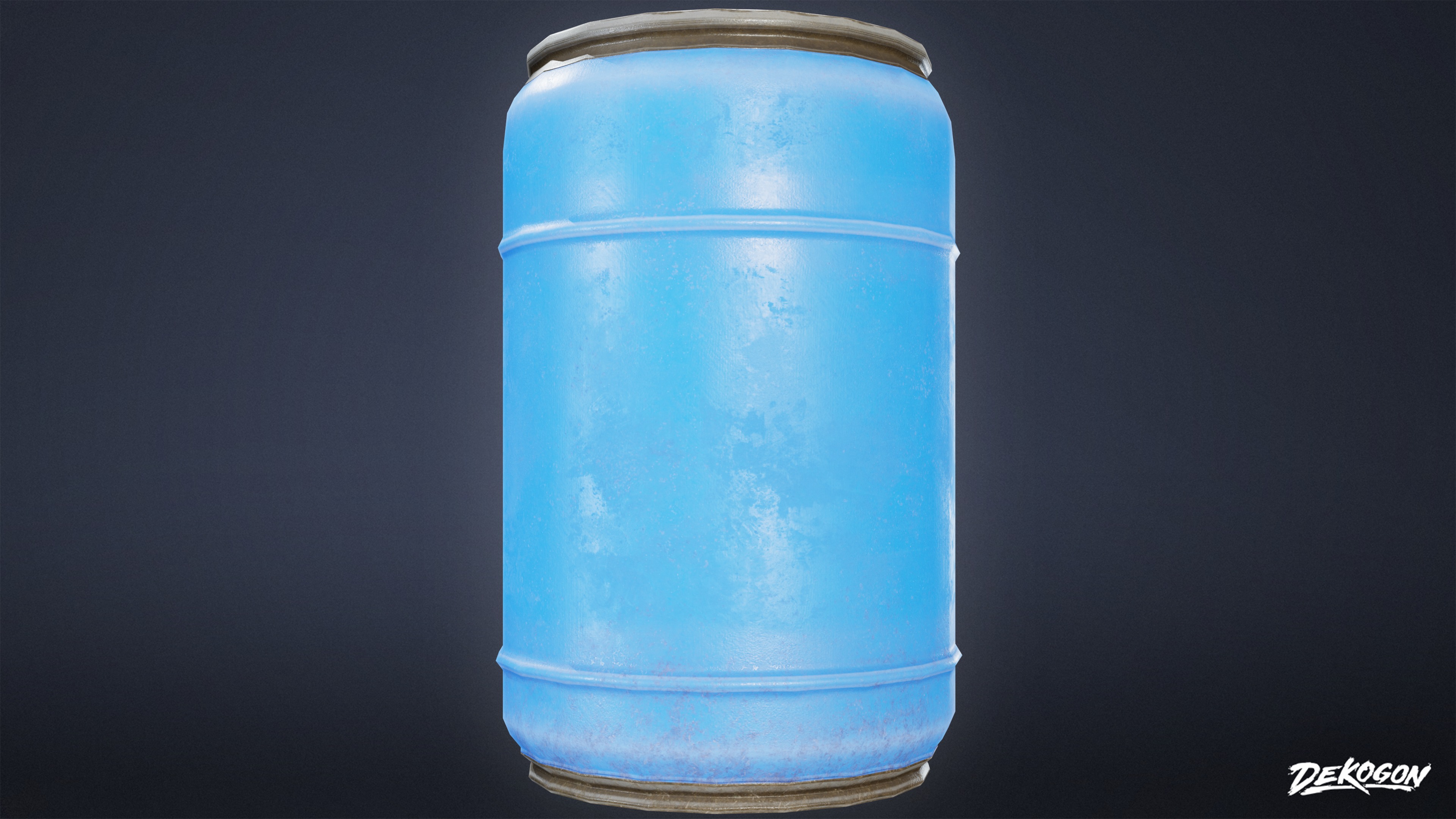 CONSTRUCTION - Barrel Plastic 01 - LOW POLY Low-poly 3D model_3