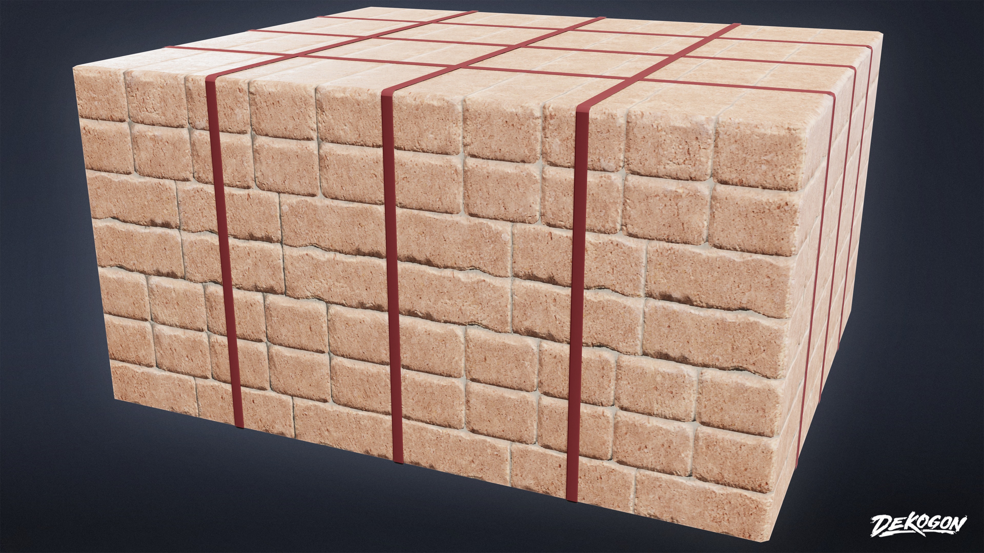 CONSTRUCTION - Brick Palette Stack 01 - LOW POLY Low-poly 3D model_6