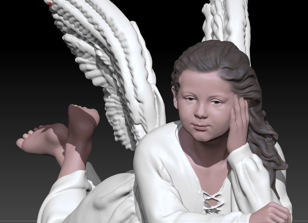 lying young angel 3D print model_3