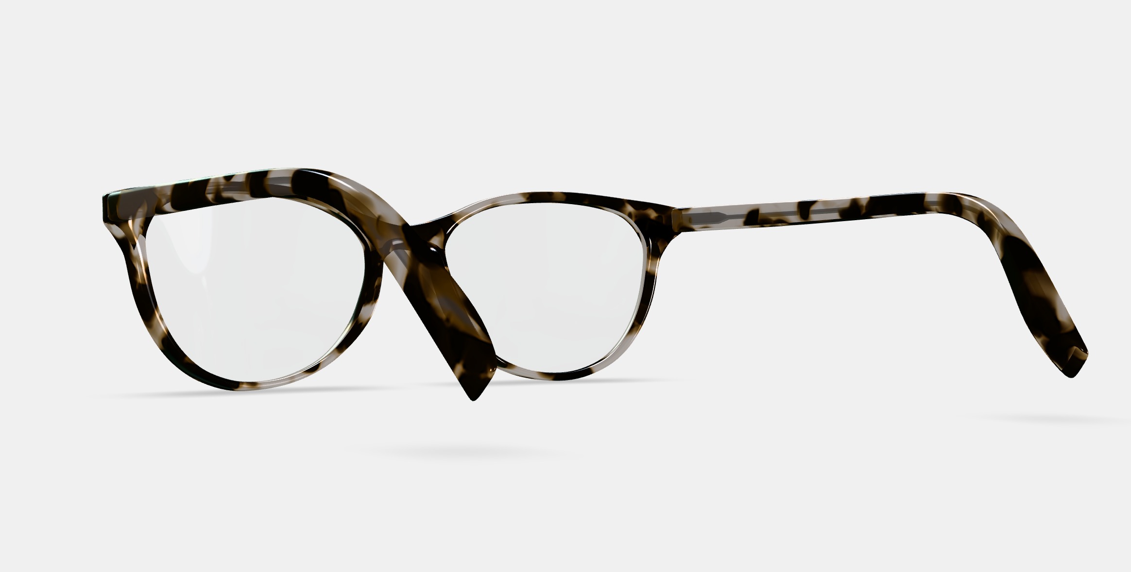 Nadia Eyeglasses in Opal Tortoise 3D model_4