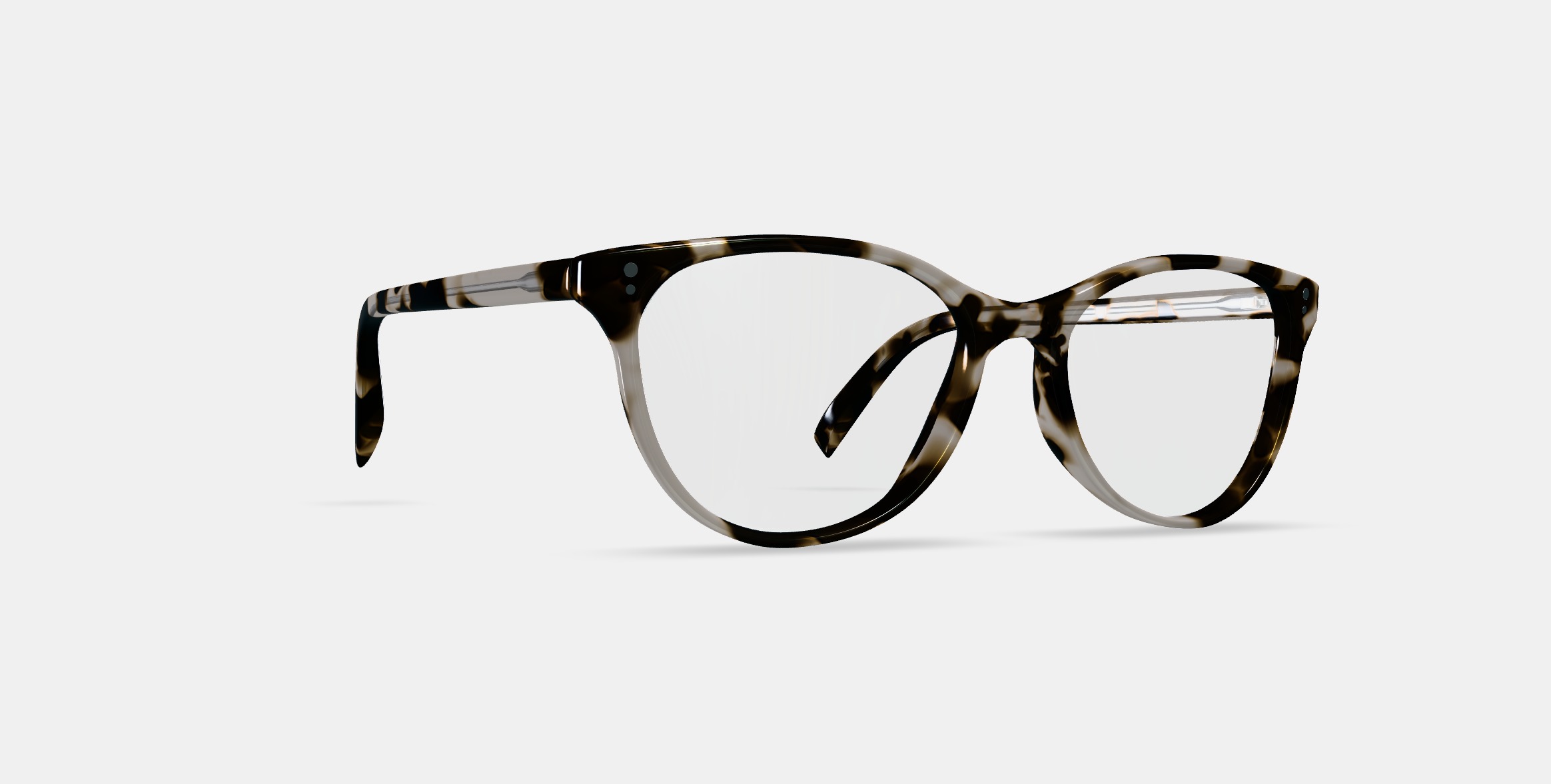 Nadia Eyeglasses in Opal Tortoise 3D model_9