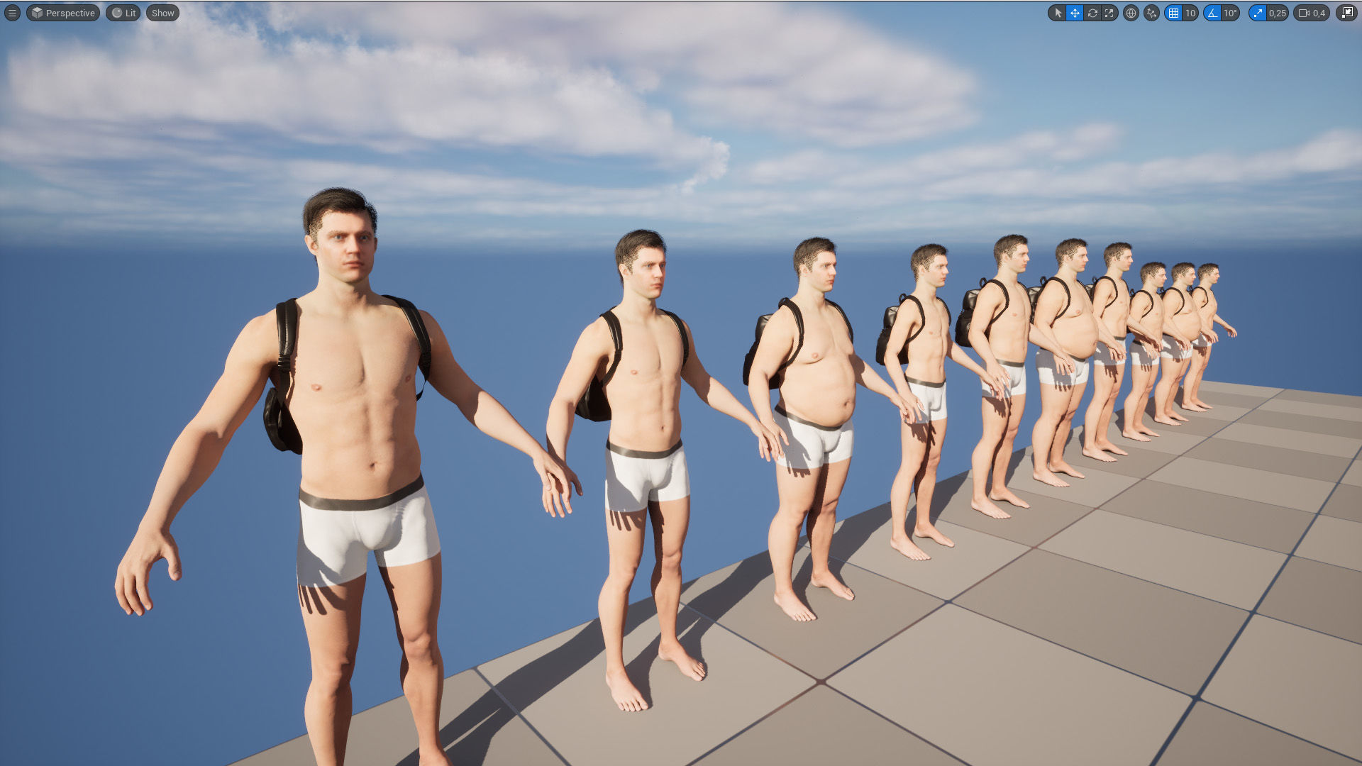 Backpack 129 - All MH Bodies - UE5 Skeletons - Rigged Low-poly 3D model_16