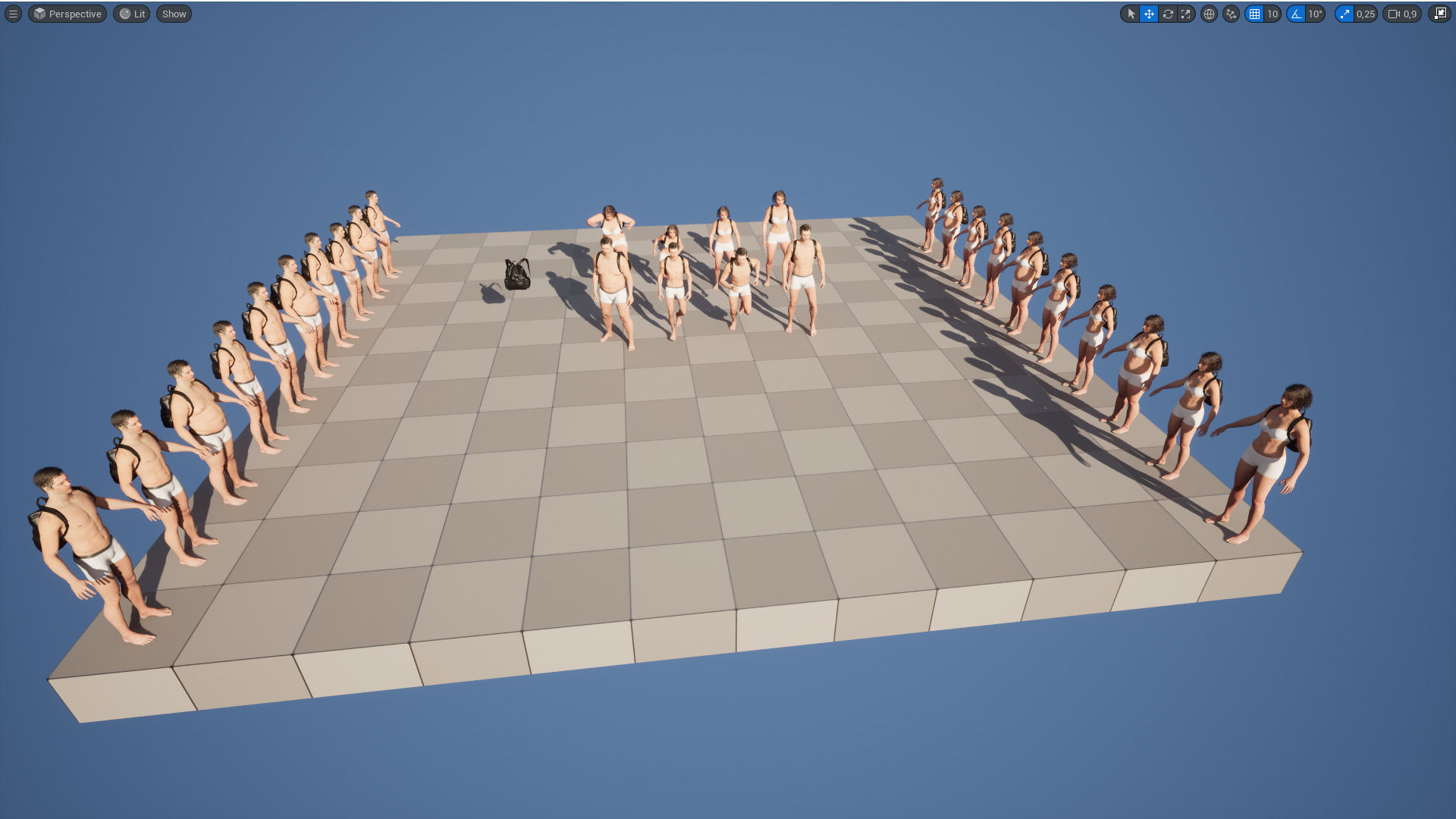 Backpack 129 - All MH Bodies - UE5 Skeletons - Rigged Low-poly 3D model_14