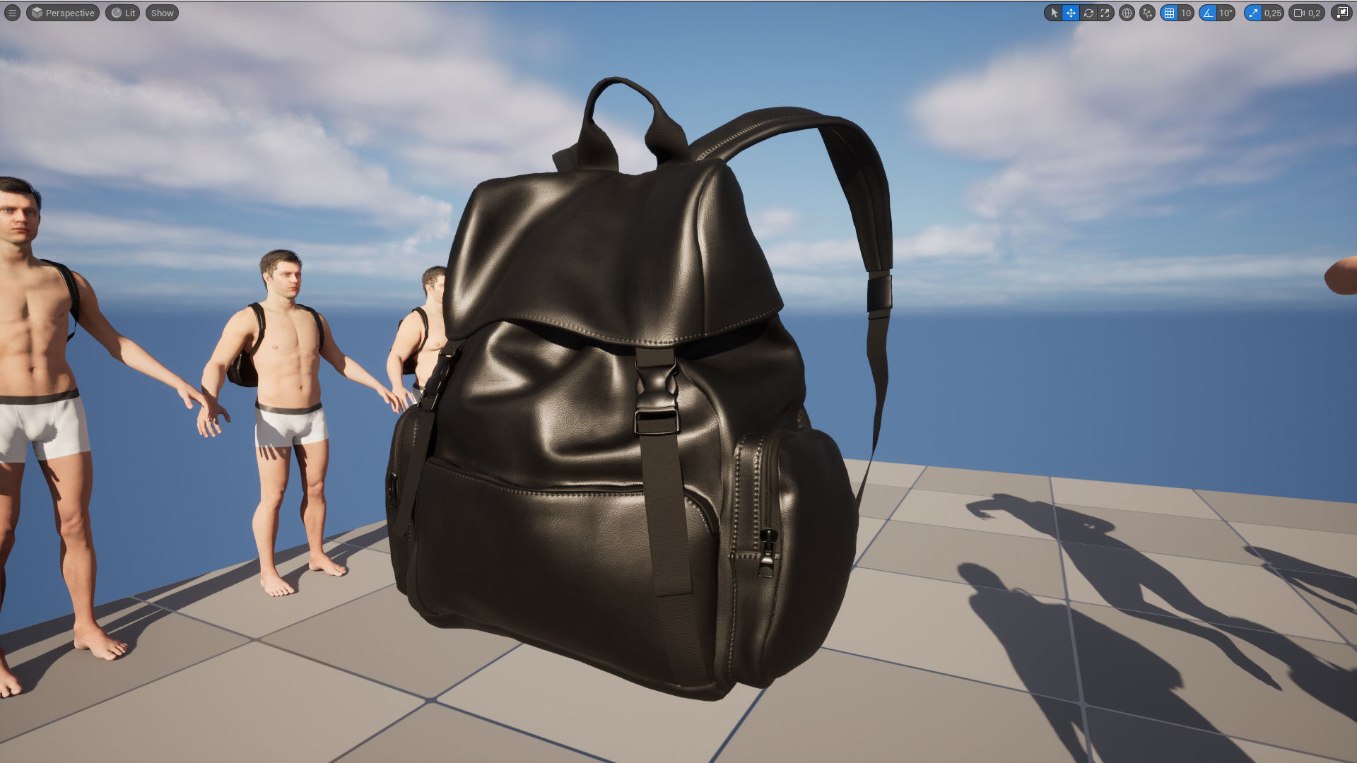 Backpack 129 - All MH Bodies - UE5 Skeletons - Rigged Low-poly 3D model_3