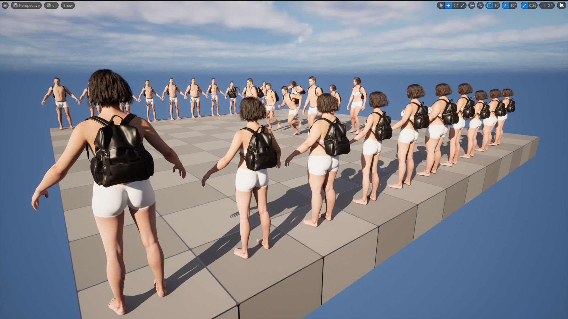 Backpack 129 - All MH Bodies - UE5 Skeletons - Rigged Low-poly 3D model_17