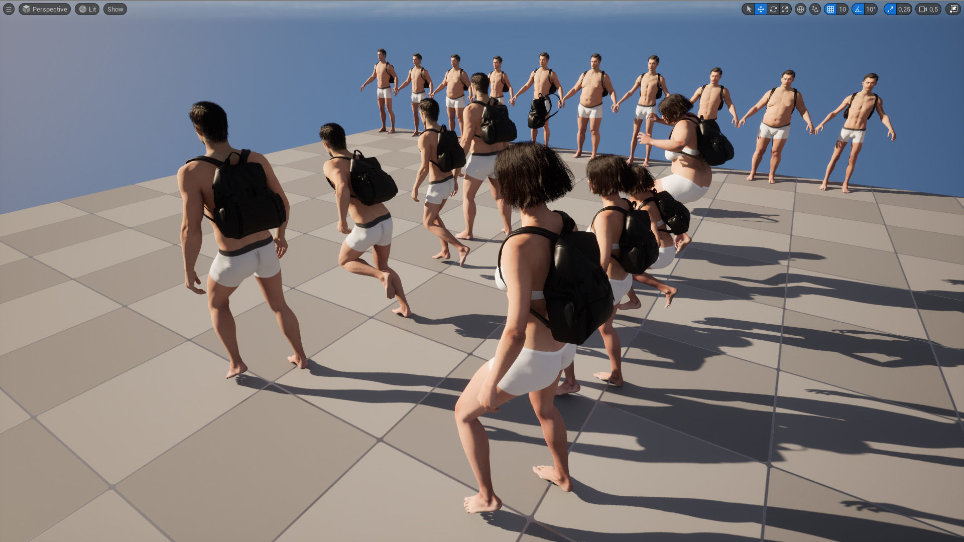 Backpack 129 - All MH Bodies - UE5 Skeletons - Rigged Low-poly 3D model_18