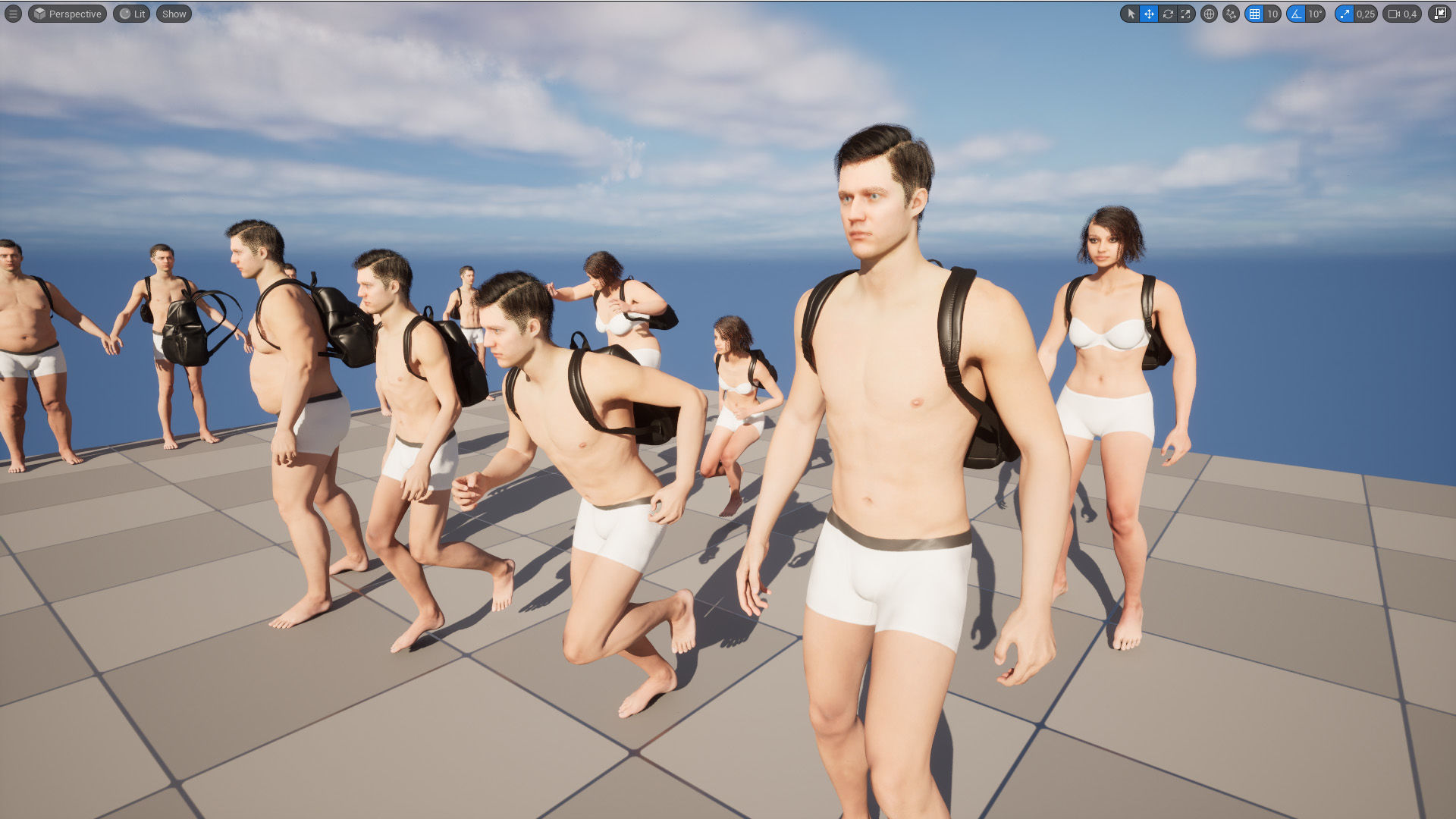 Backpack 129 - All MH Bodies - UE5 Skeletons - Rigged Low-poly 3D model_15