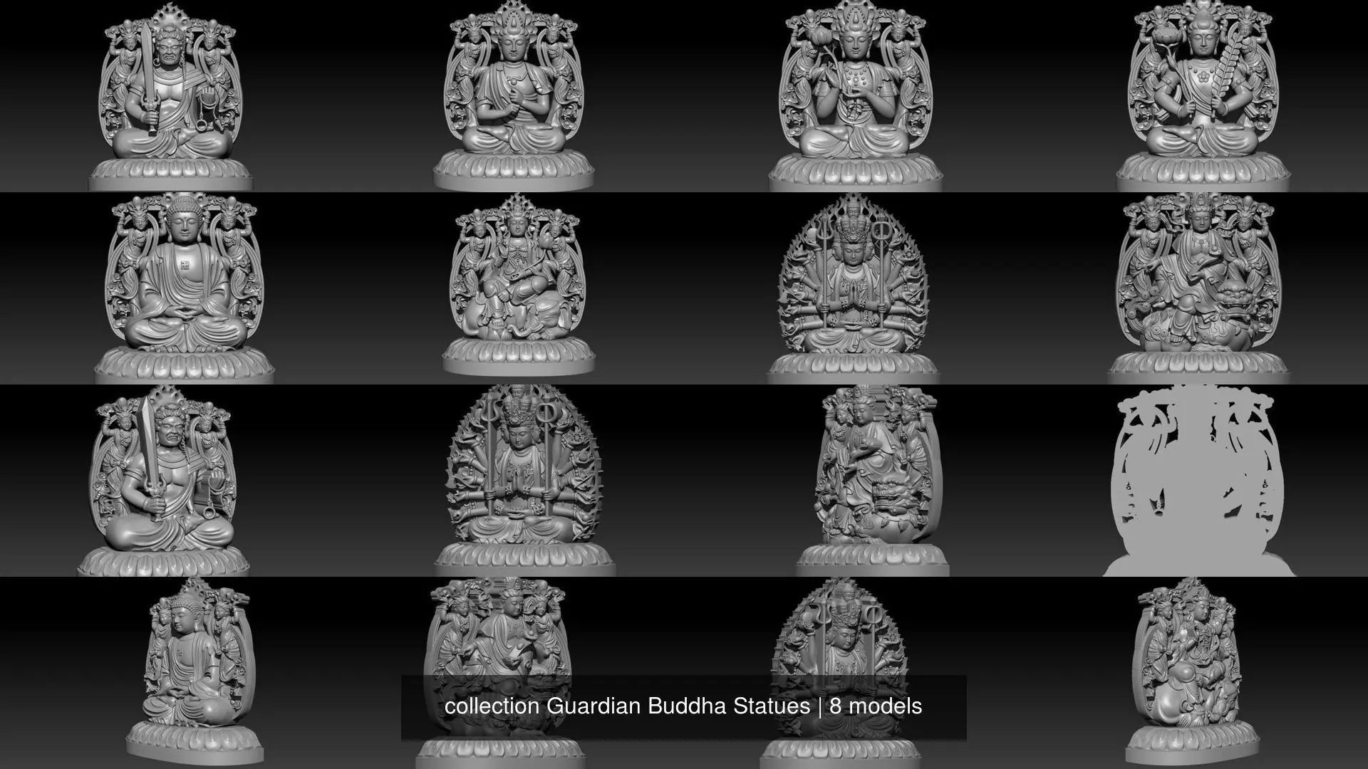 collection Guardian Buddha Statues _1