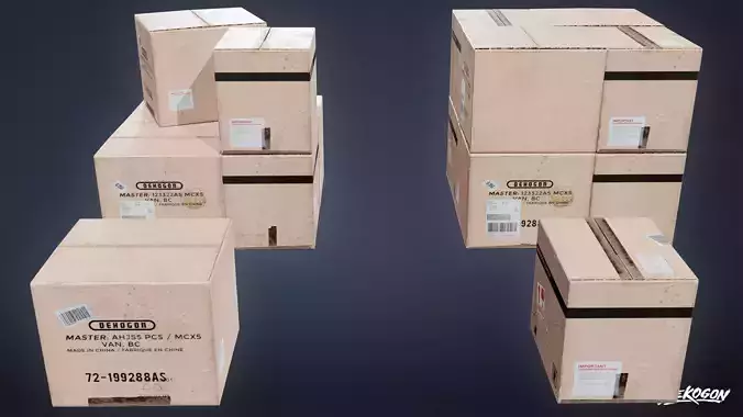 CONSTRUCTION - Cardboard Boxes 01 - LOW POLY