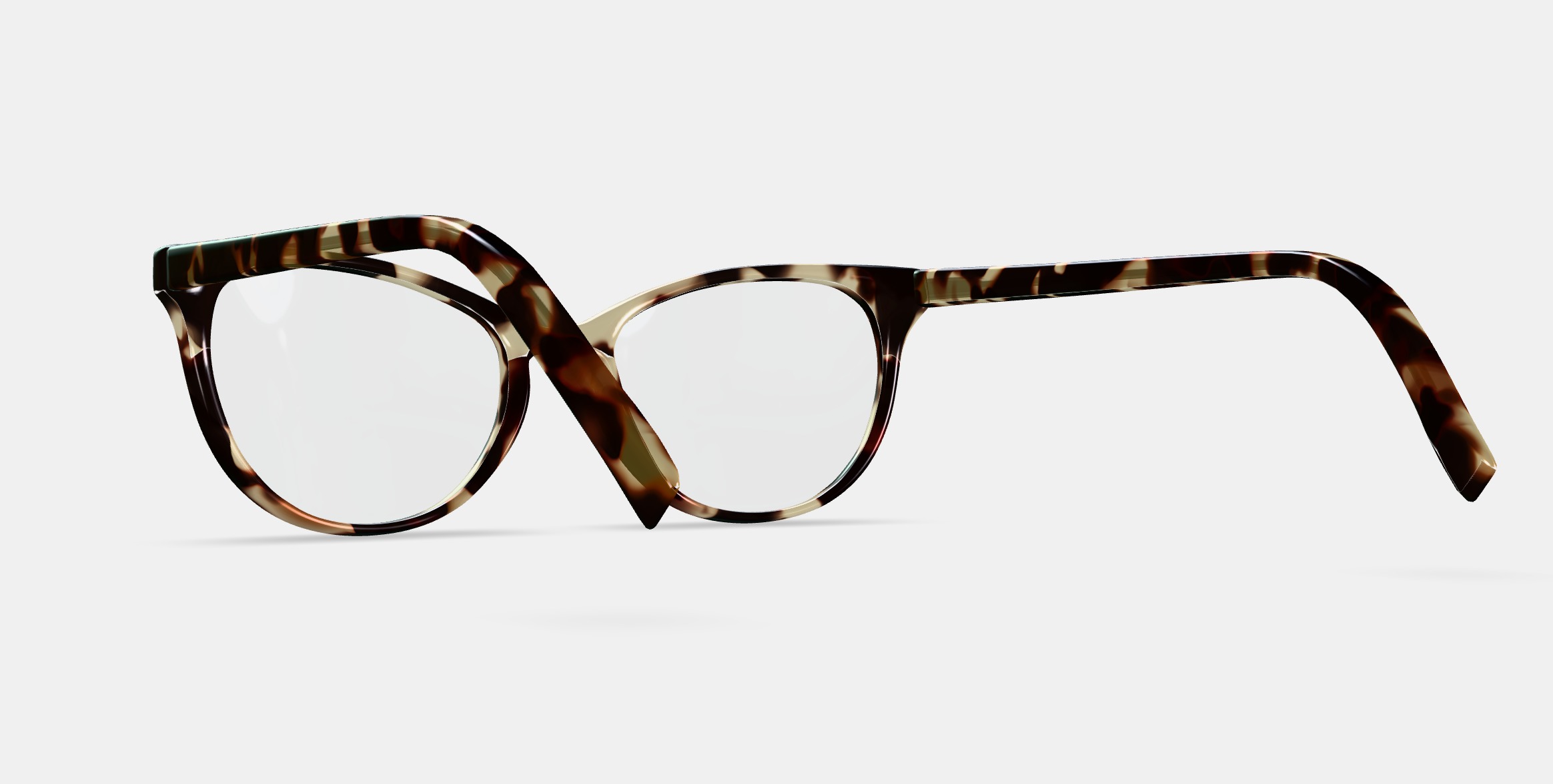 Shea Eyeglasses in Burnt Lemon Tortoise 3D model_2