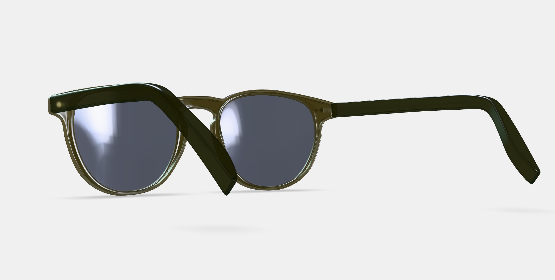 Waller Sunglasses in Cactus Crystal 3D model_3