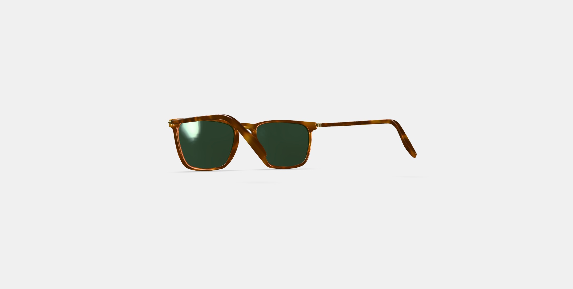 Sutton Sunglasses in Saddle Tortoise with Polished Gold 3D model_16