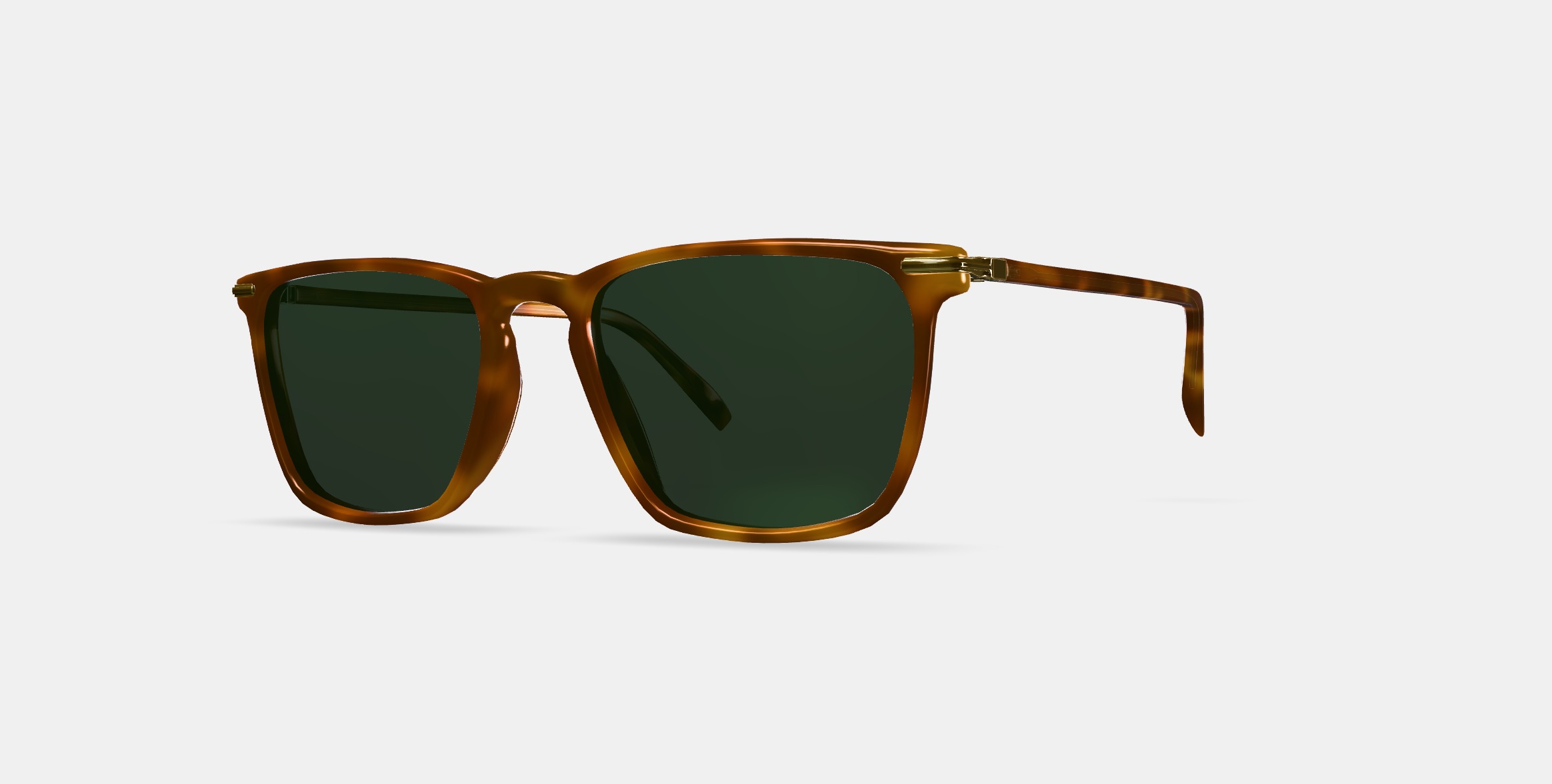 Sutton Sunglasses in Saddle Tortoise with Polished Gold 3D model_13