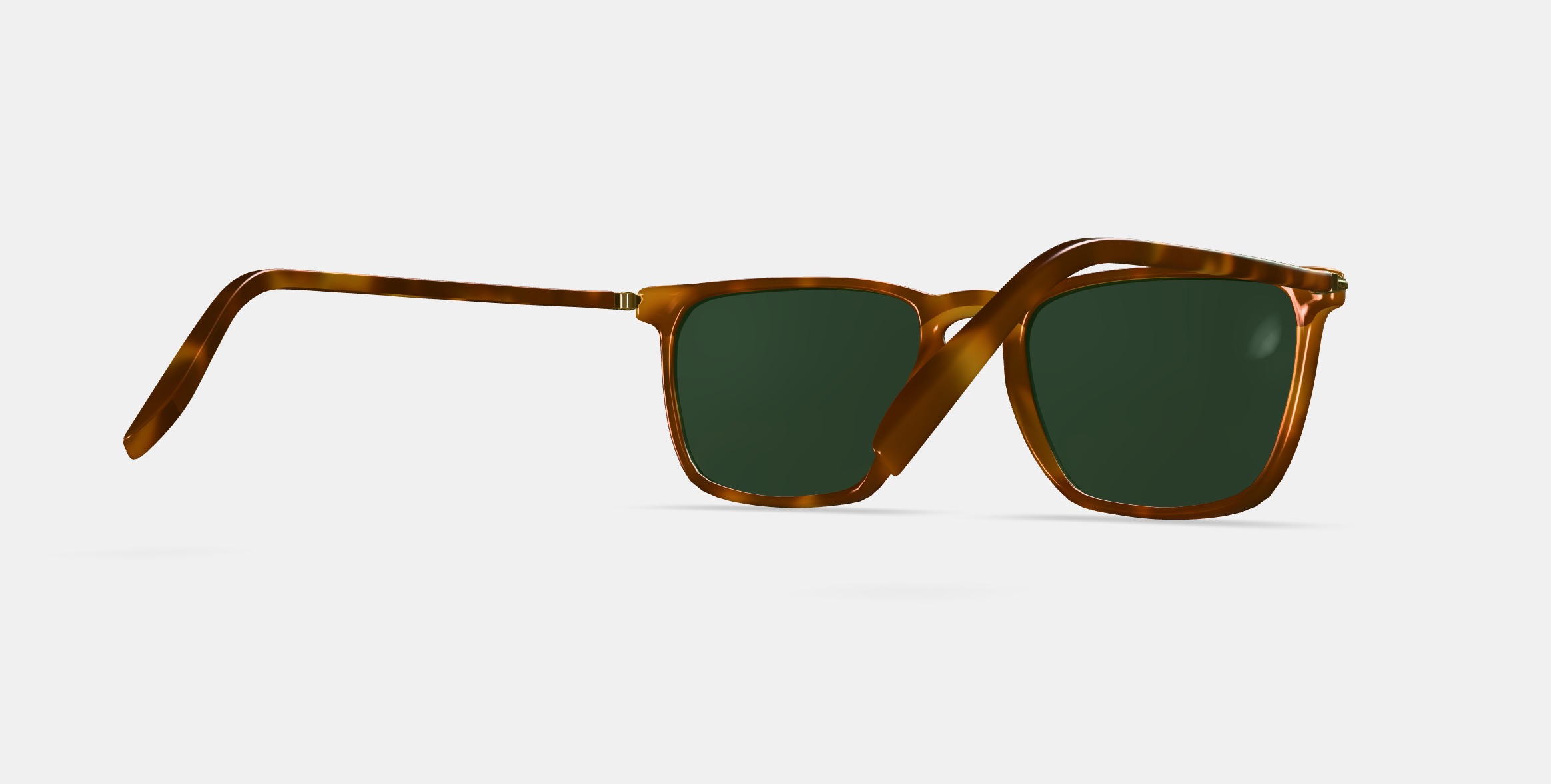 Sutton Sunglasses in Saddle Tortoise with Polished Gold 3D model_6