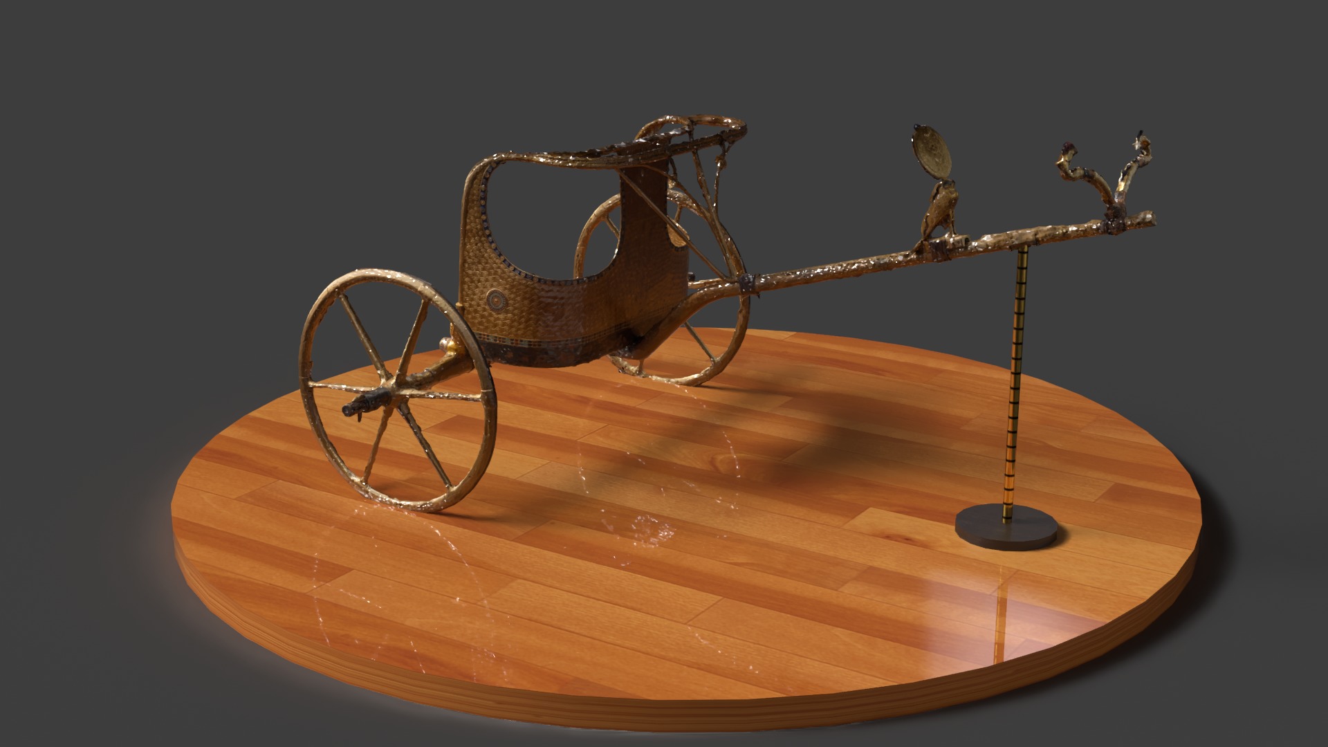 King Tut Chariot figure   Low-poly 3D model_9