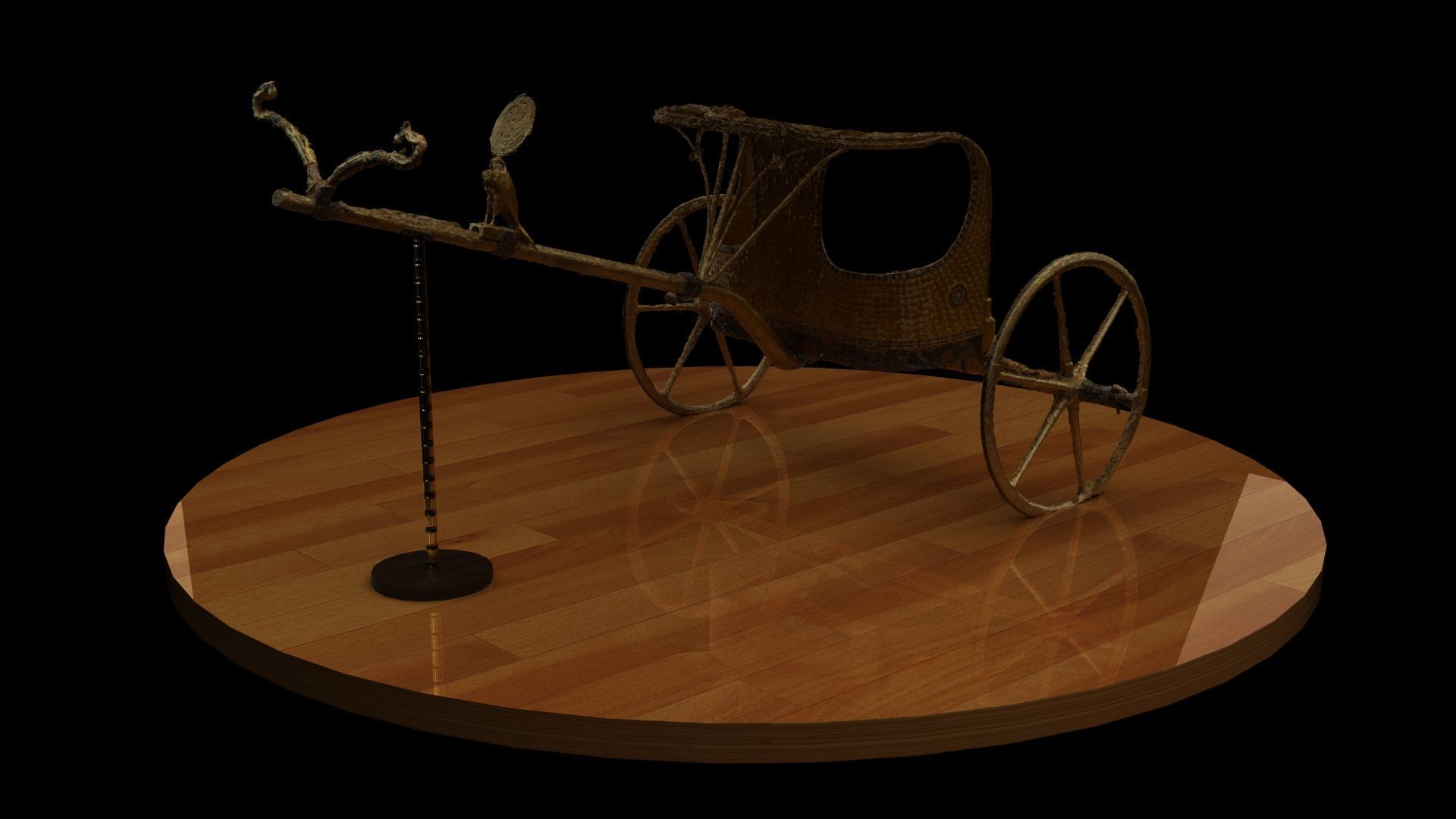 King Tut Chariot figure   Low-poly 3D model_5