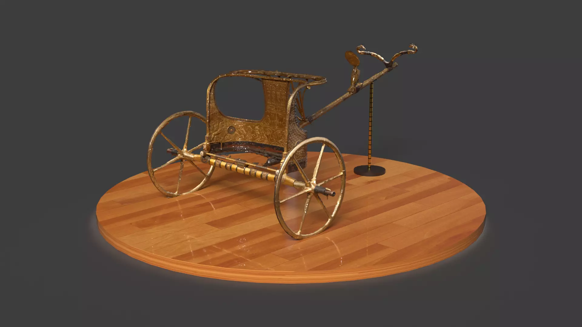 King Tut Chariot figure   Low-poly 3D model_0