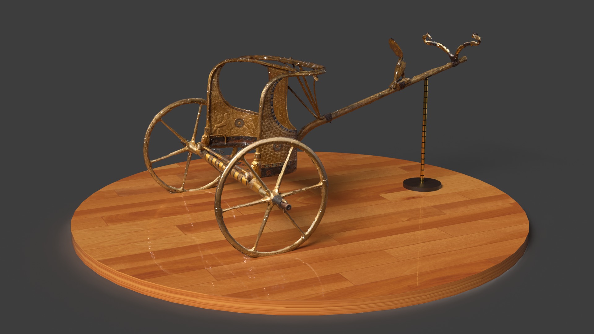 King Tut Chariot figure   Low-poly 3D model_6