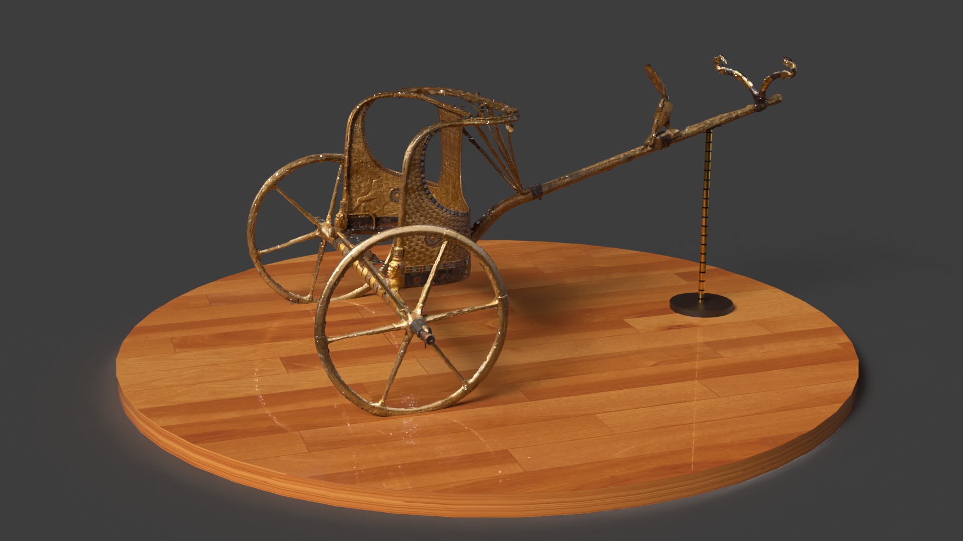 King Tut Chariot figure   Low-poly 3D model_8