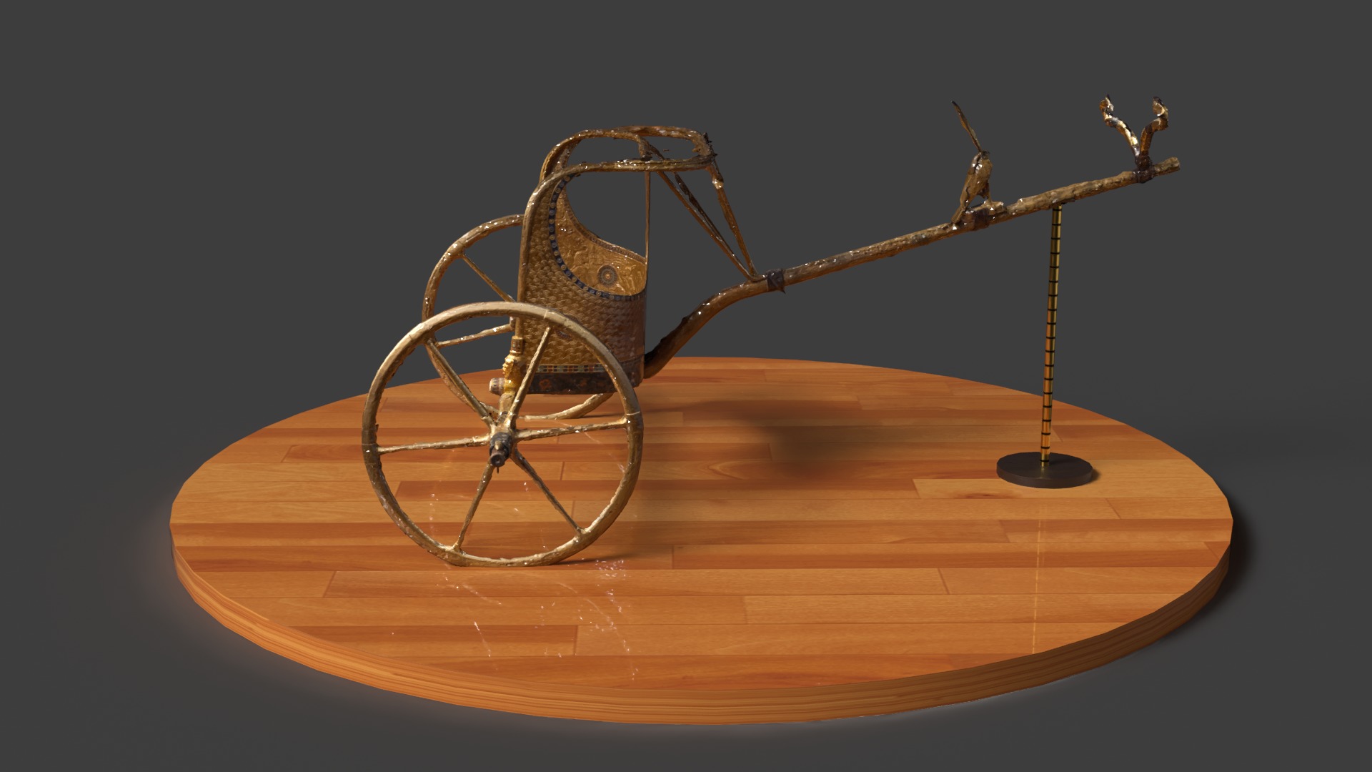 King Tut Chariot figure   Low-poly 3D model_7