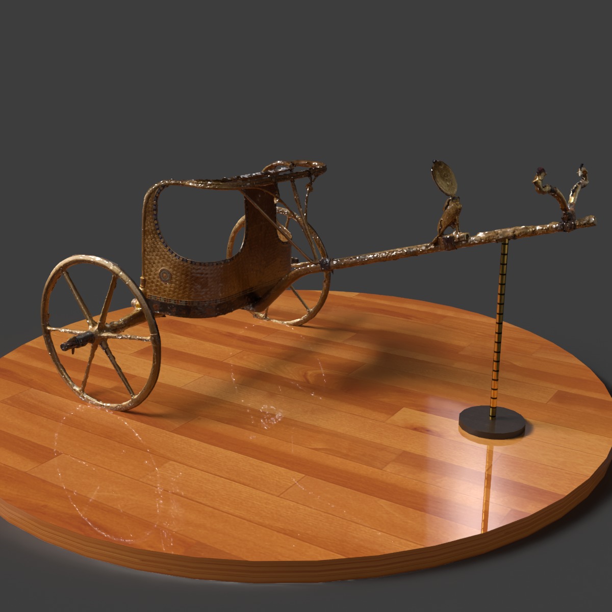 King Tut Chariot figure   Low-poly 3D model_10