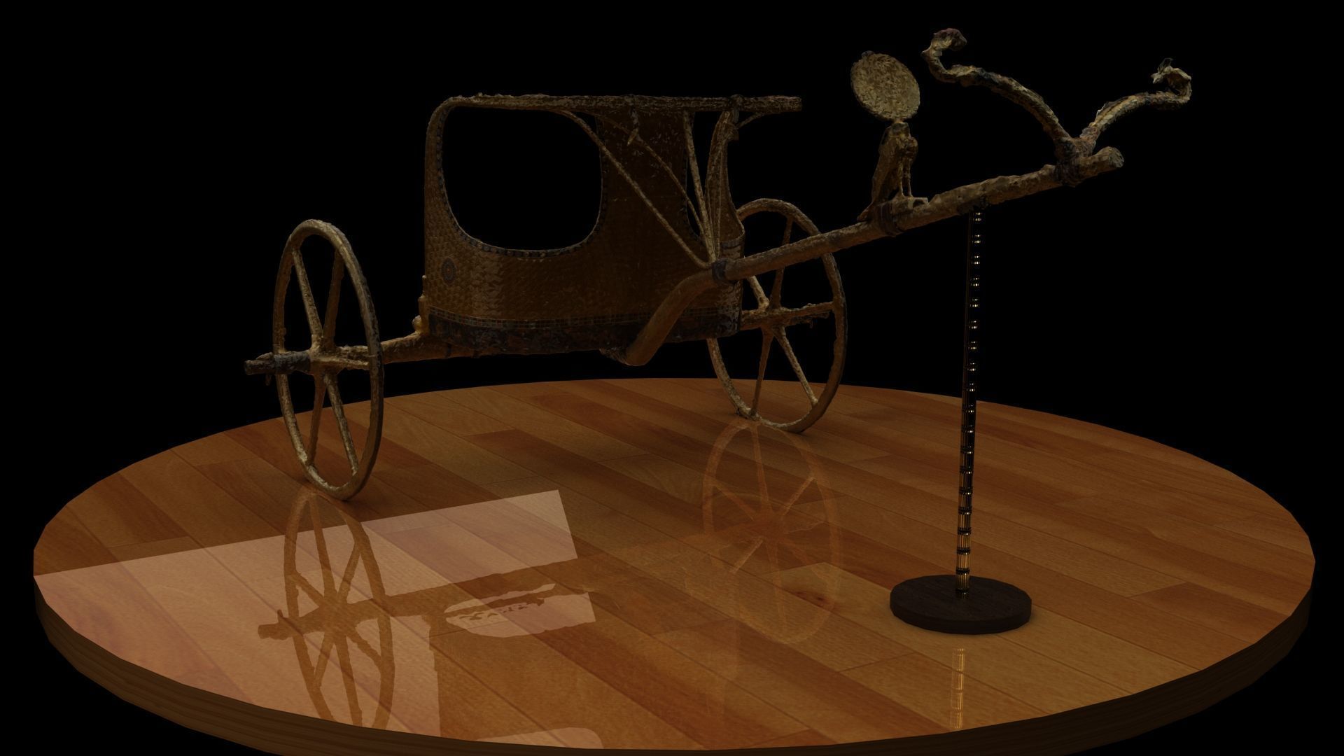 King Tut Chariot figure   Low-poly 3D model_12