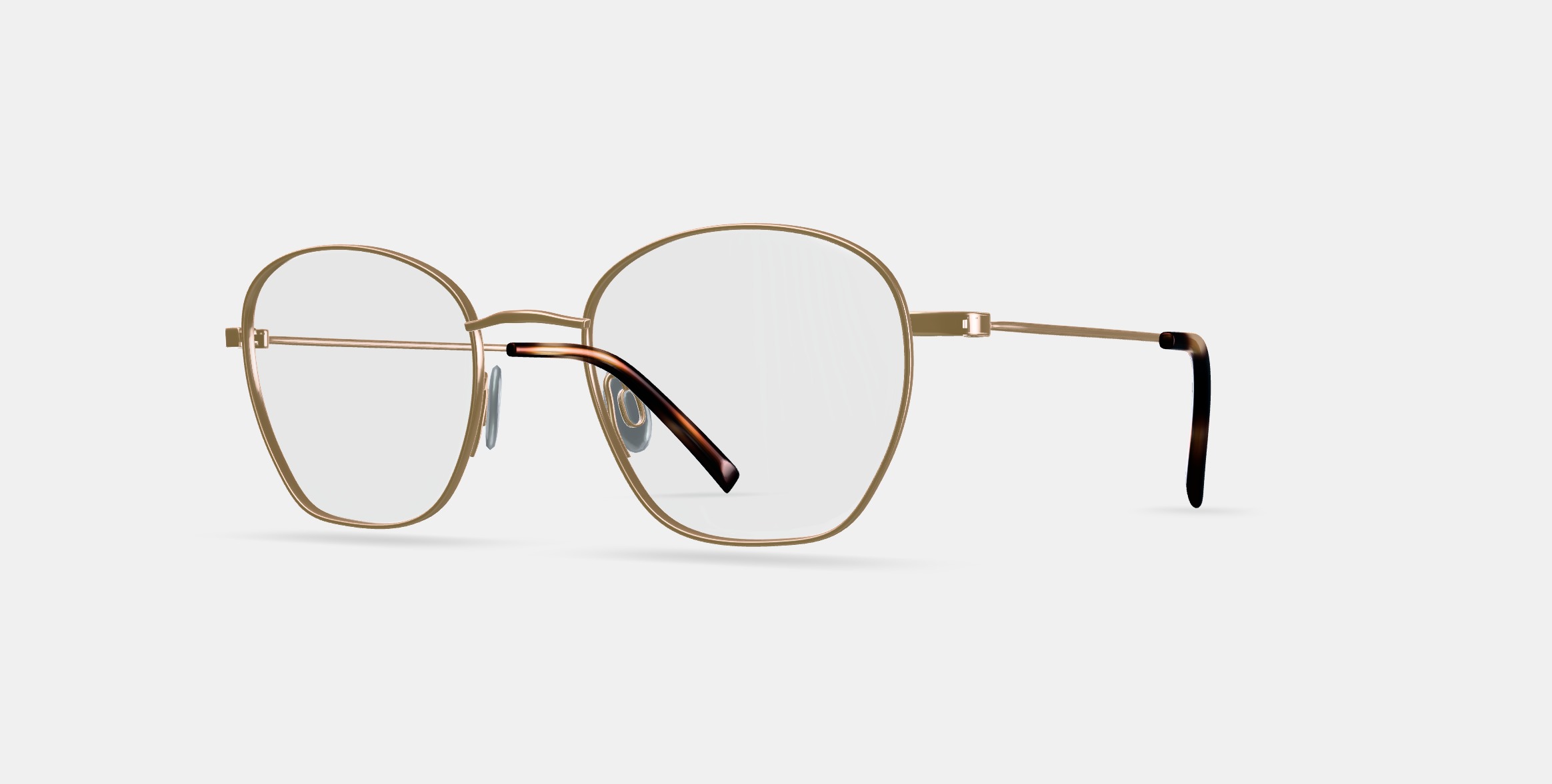 Robbie Eyeglasses in Polished Gold 3D model_13