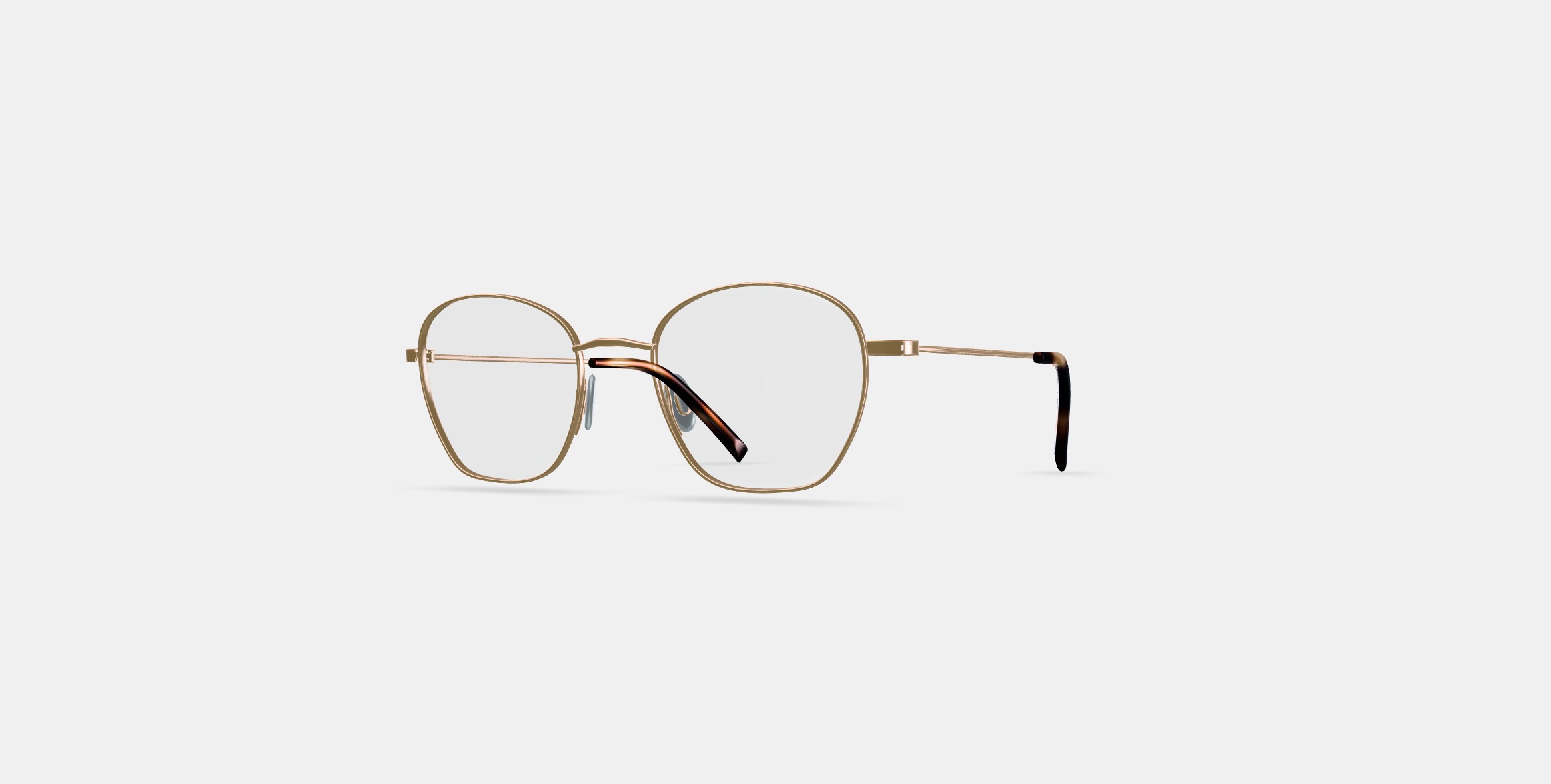 Robbie Eyeglasses in Polished Gold 3D model_12