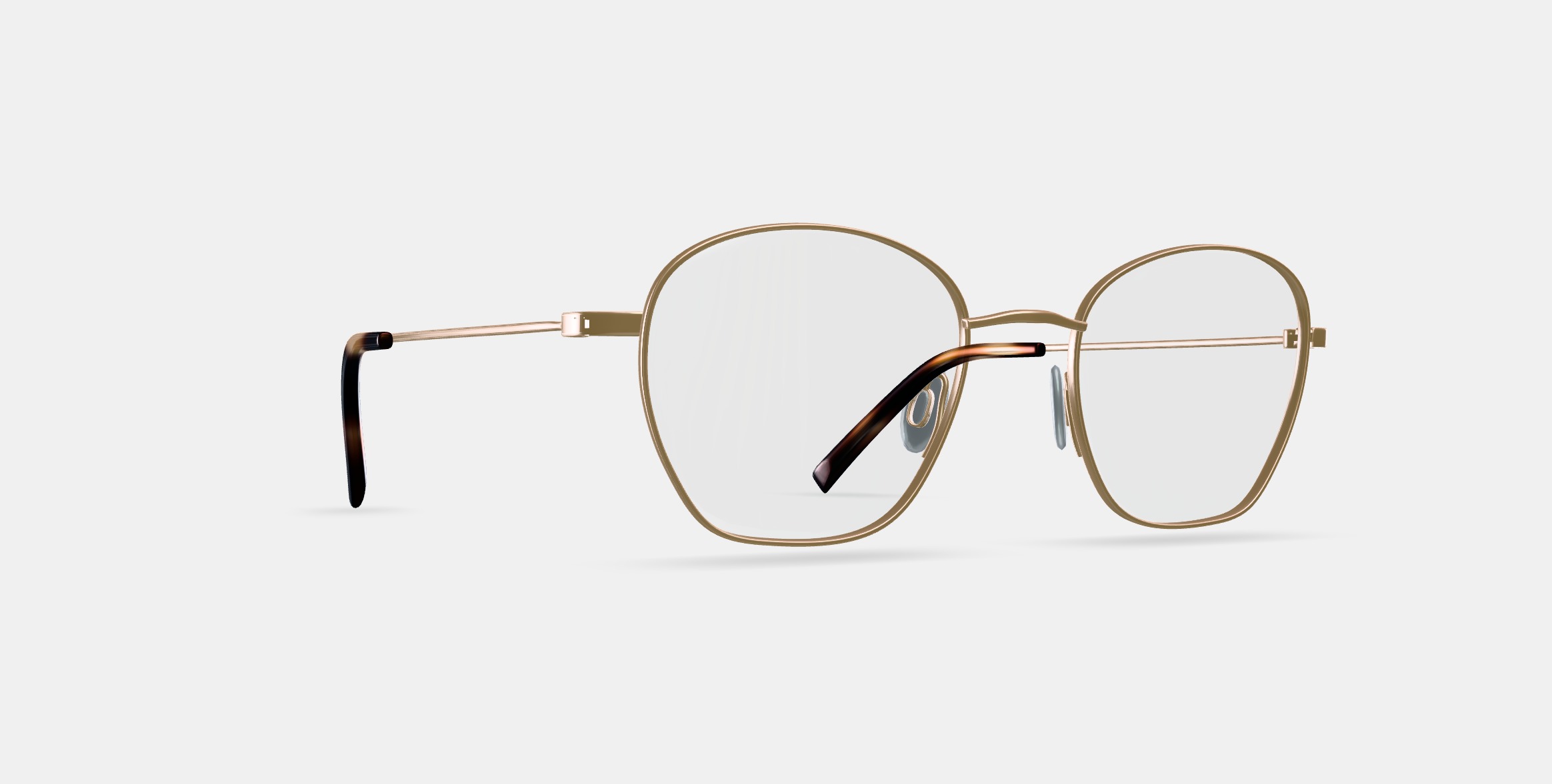 Robbie Eyeglasses in Polished Gold 3D model_9