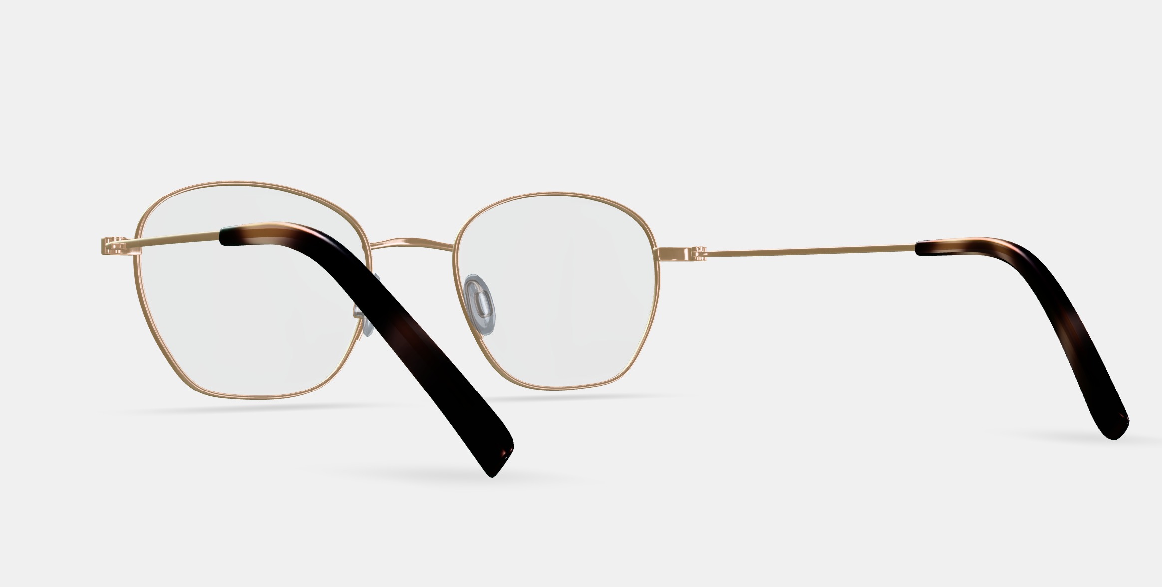 Robbie Eyeglasses in Polished Gold 3D model_3
