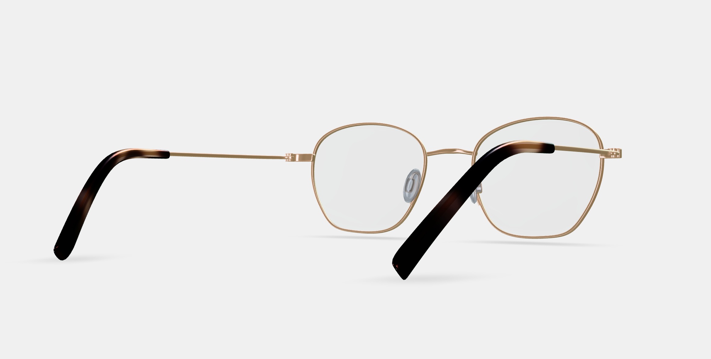 Robbie Eyeglasses in Polished Gold 3D model_6