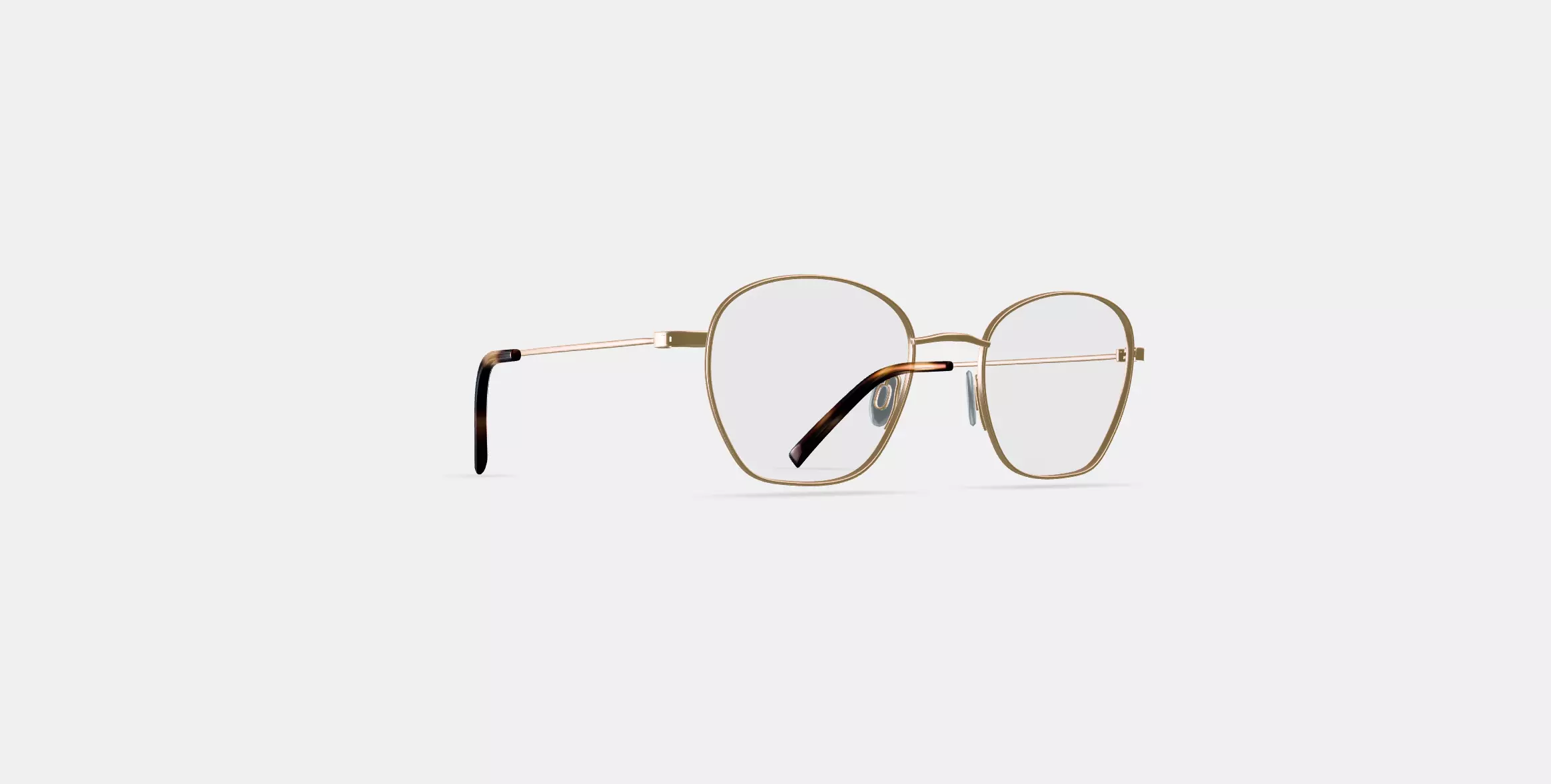 Robbie Eyeglasses in Polished Gold 3D model_0