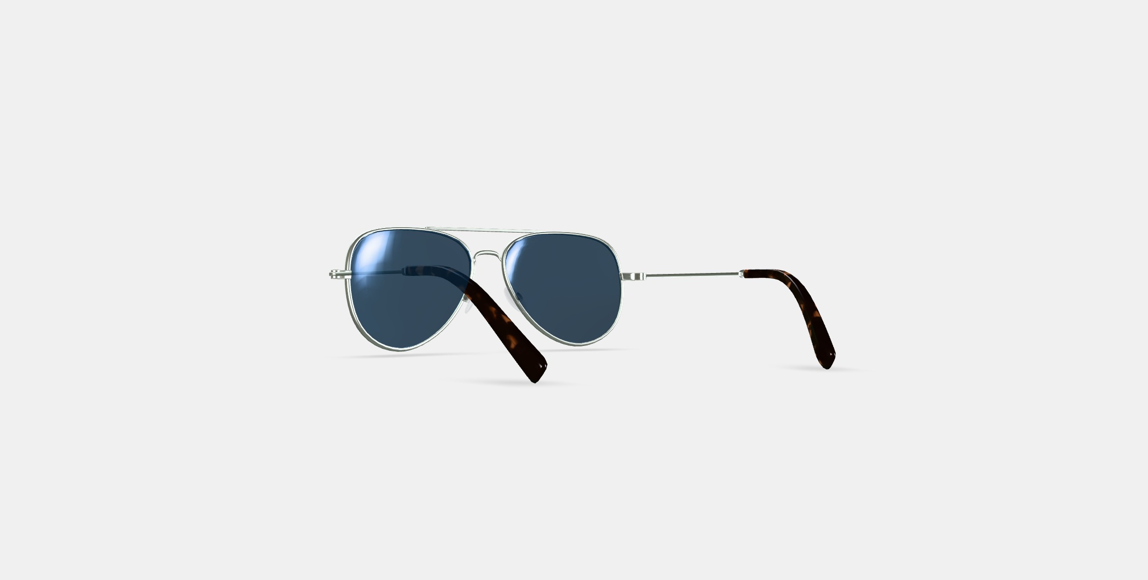 Raider Sunglasses in Polished Silver 3D model_16