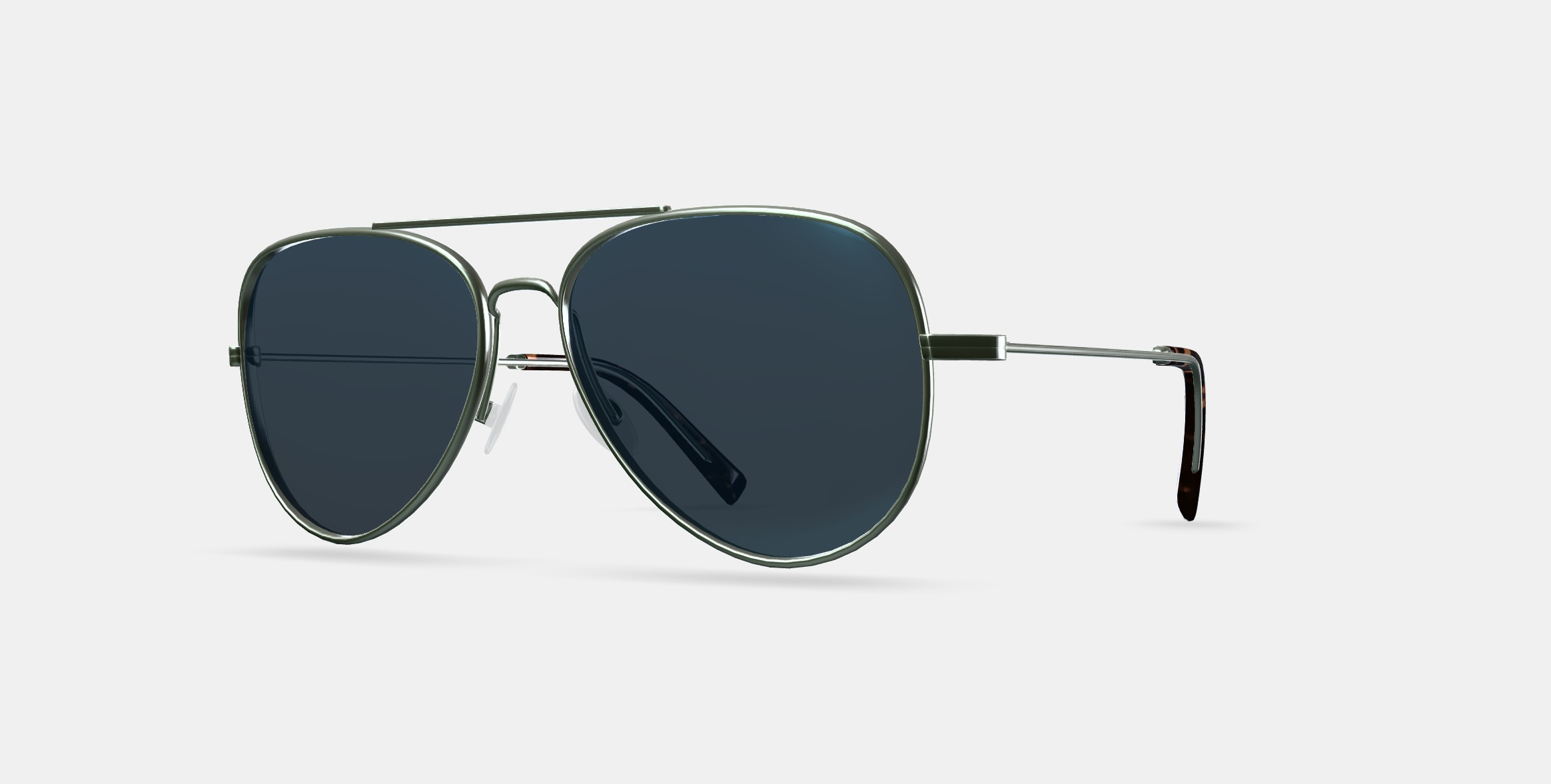 Raider Sunglasses in Polished Silver 3D model_13