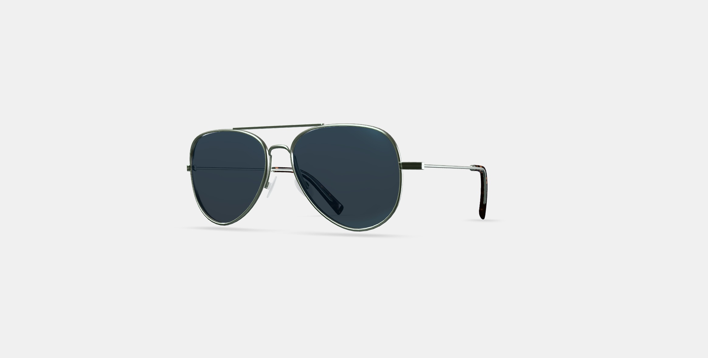Raider Sunglasses in Polished Silver 3D model_12