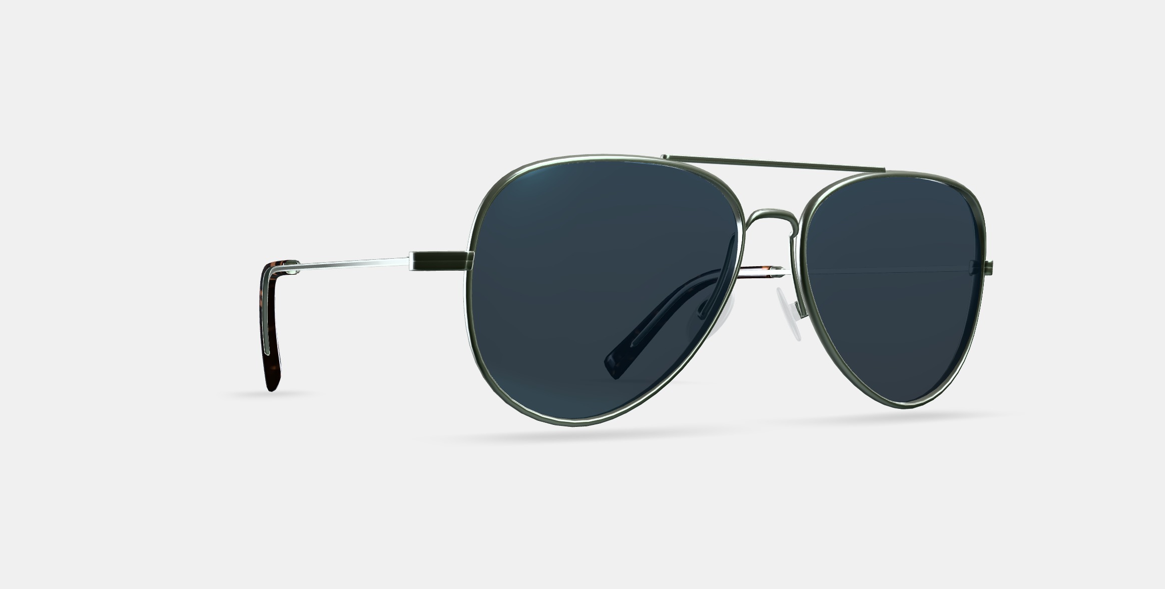 Raider Sunglasses in Polished Silver 3D model_9