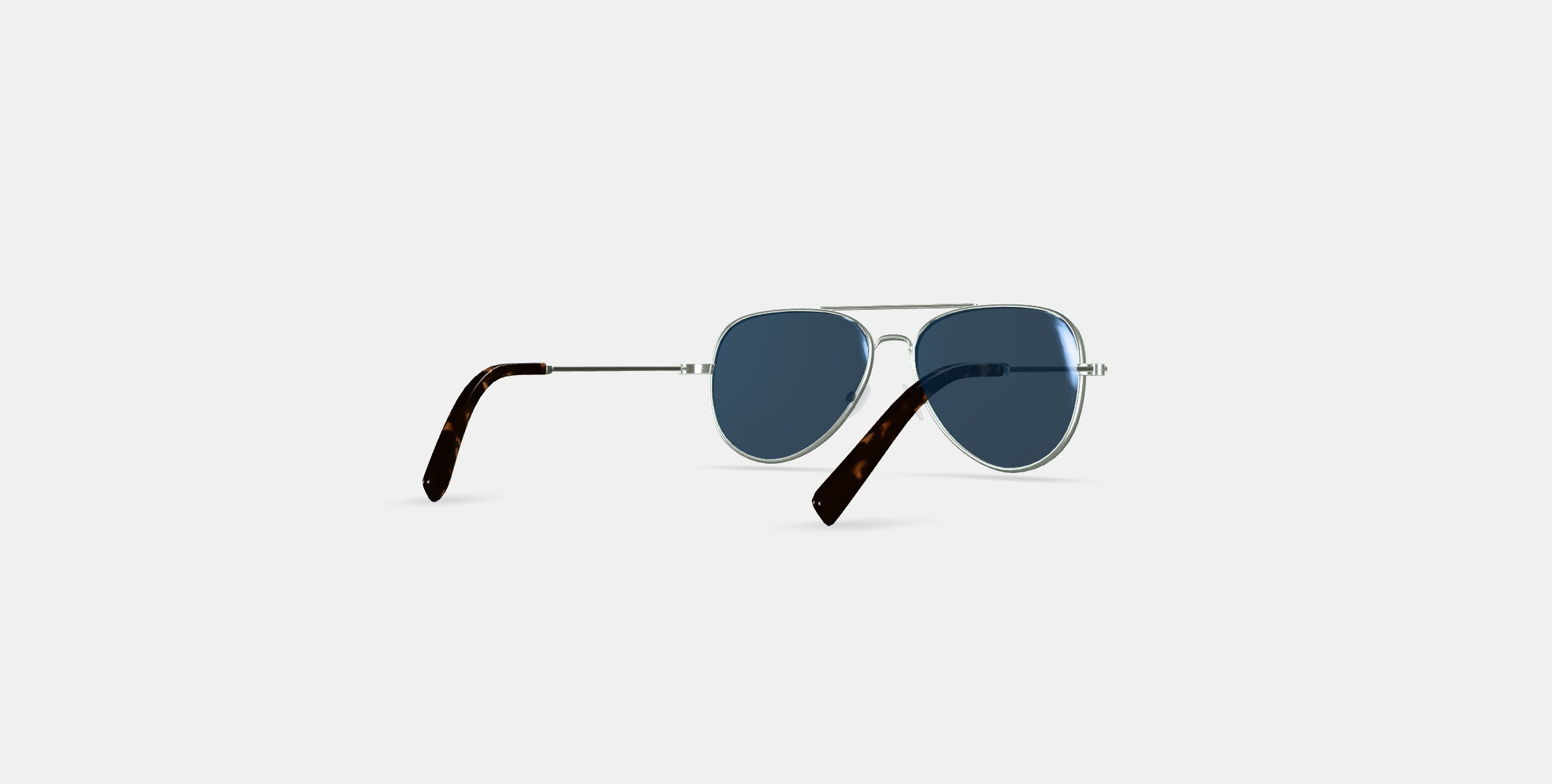 Raider Sunglasses in Polished Silver 3D model_5