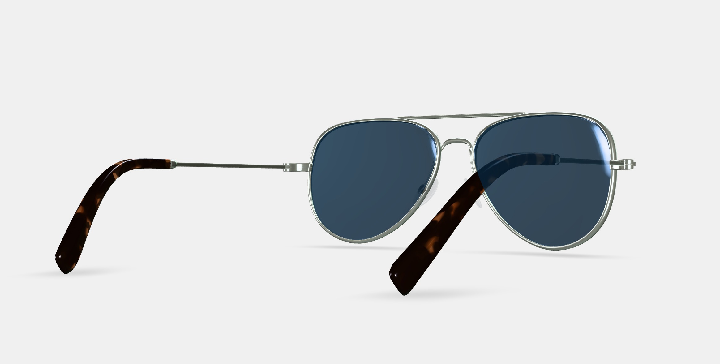 Raider Sunglasses in Polished Silver 3D model_6