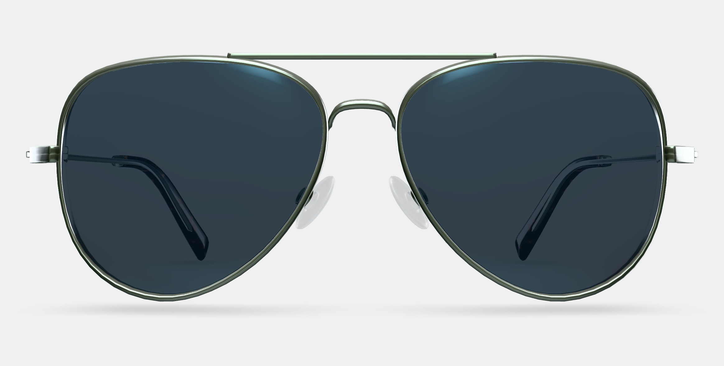 Raider Sunglasses in Polished Silver 3D model_11