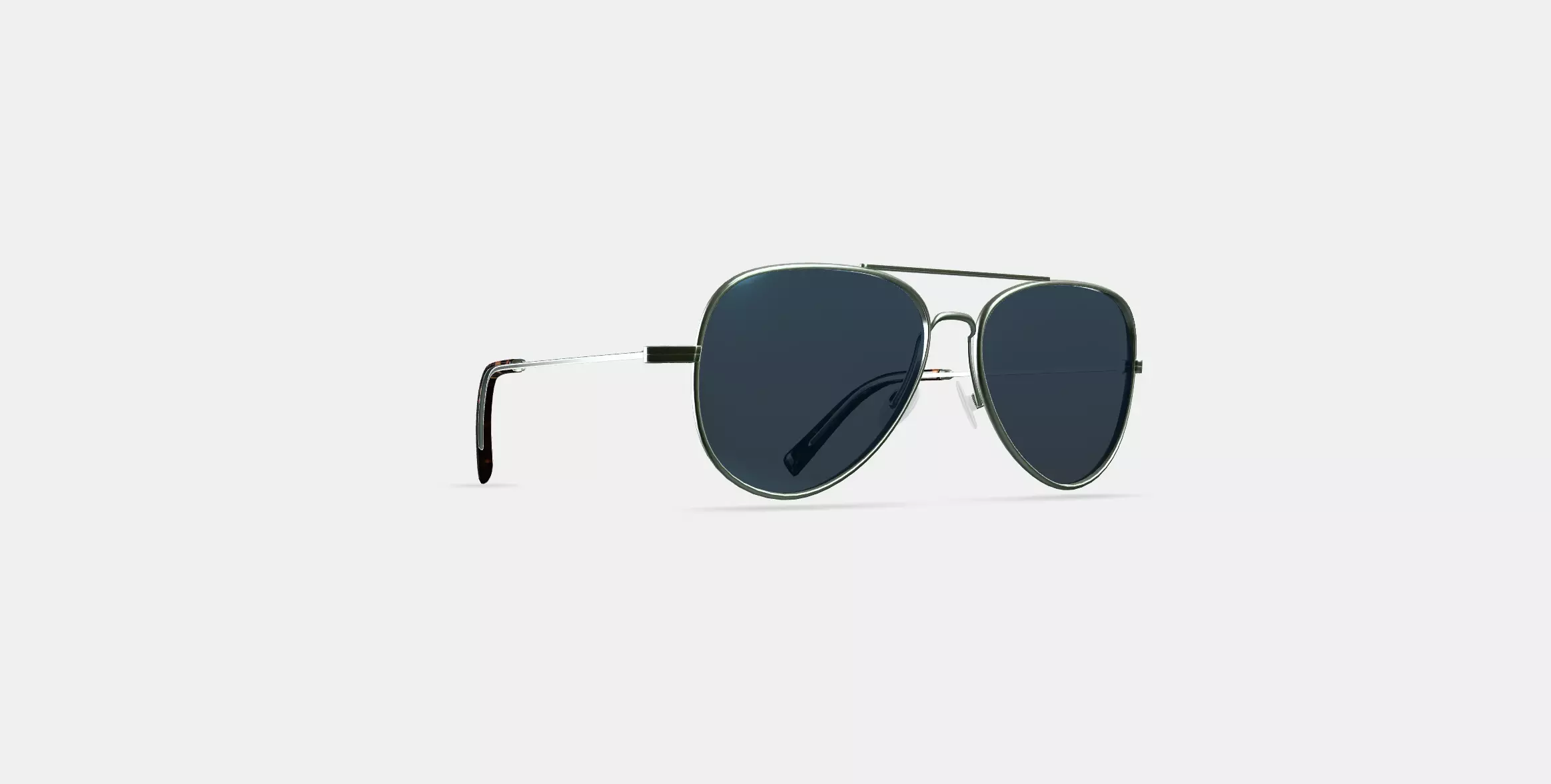 Raider Sunglasses in Polished Silver 3D model_0