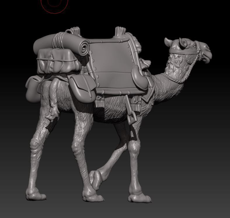 standing camel 3D print model_3