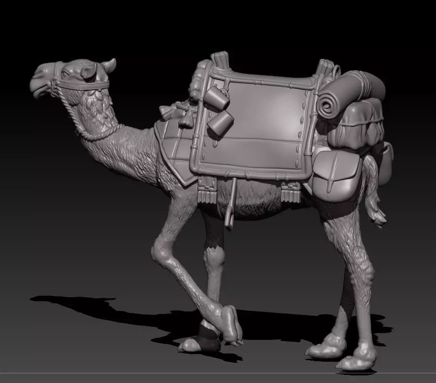 standing camel 3D print model_0