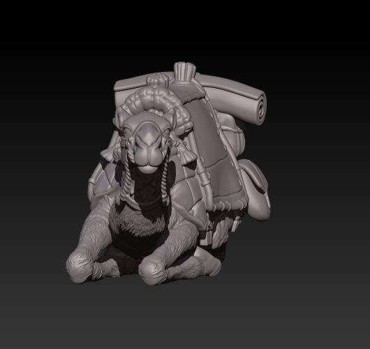 laying camel 3D print model_1