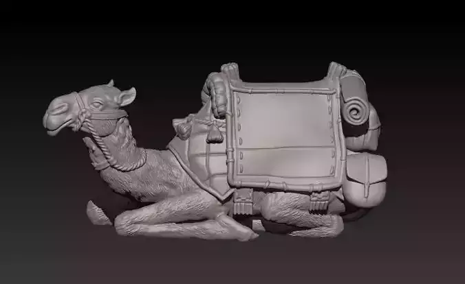 laying camel 3D print model