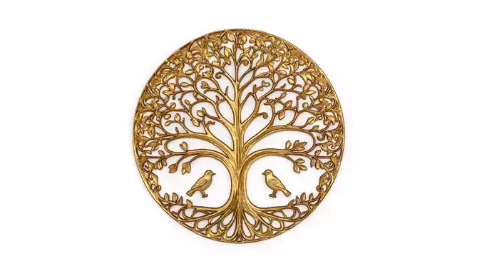 decor set wall panel wall tree relief mural CNC 49